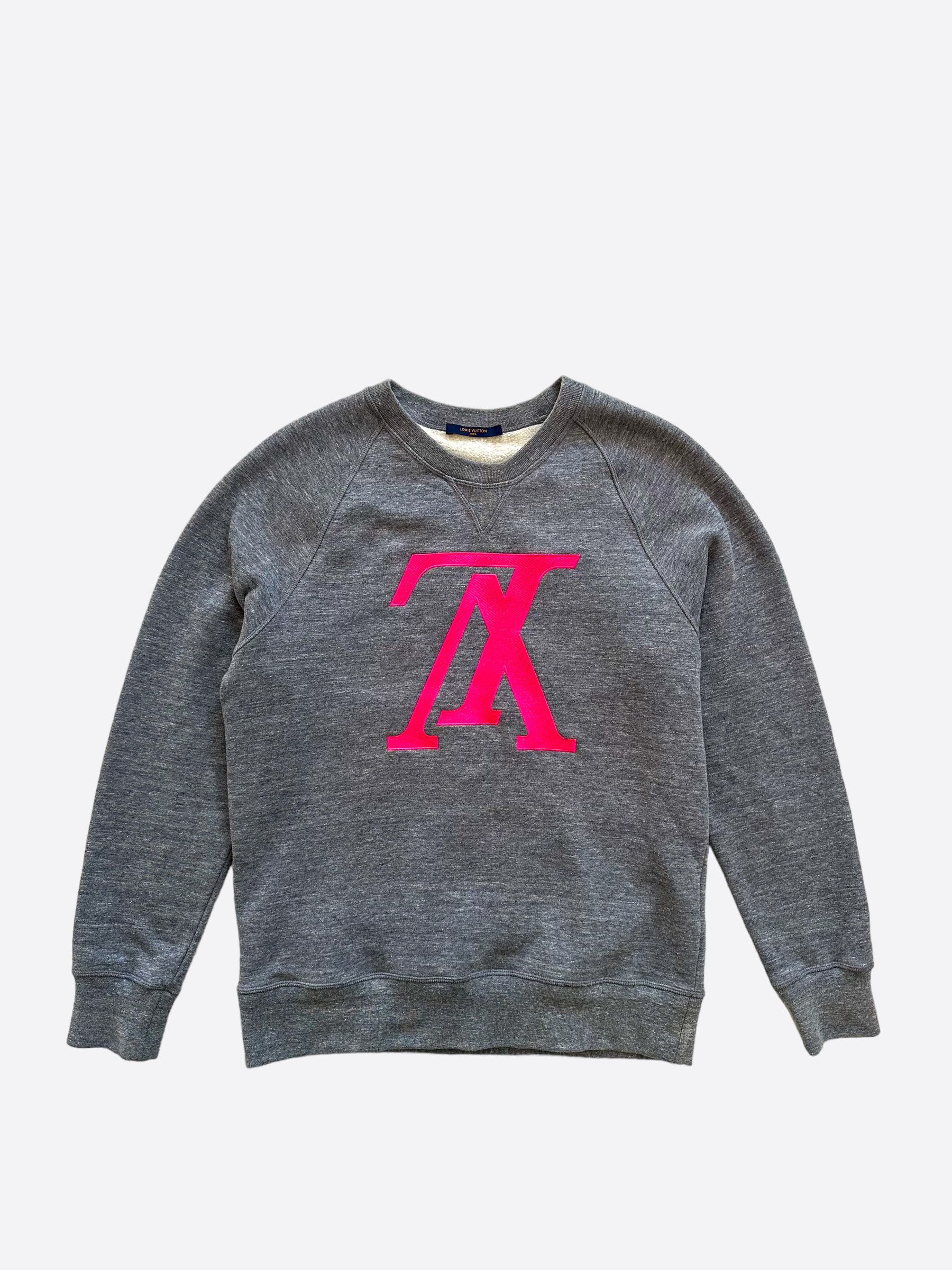 image of Louis Vuitton Grey & Pink Upside Down Sweater, Men's (Size Large)