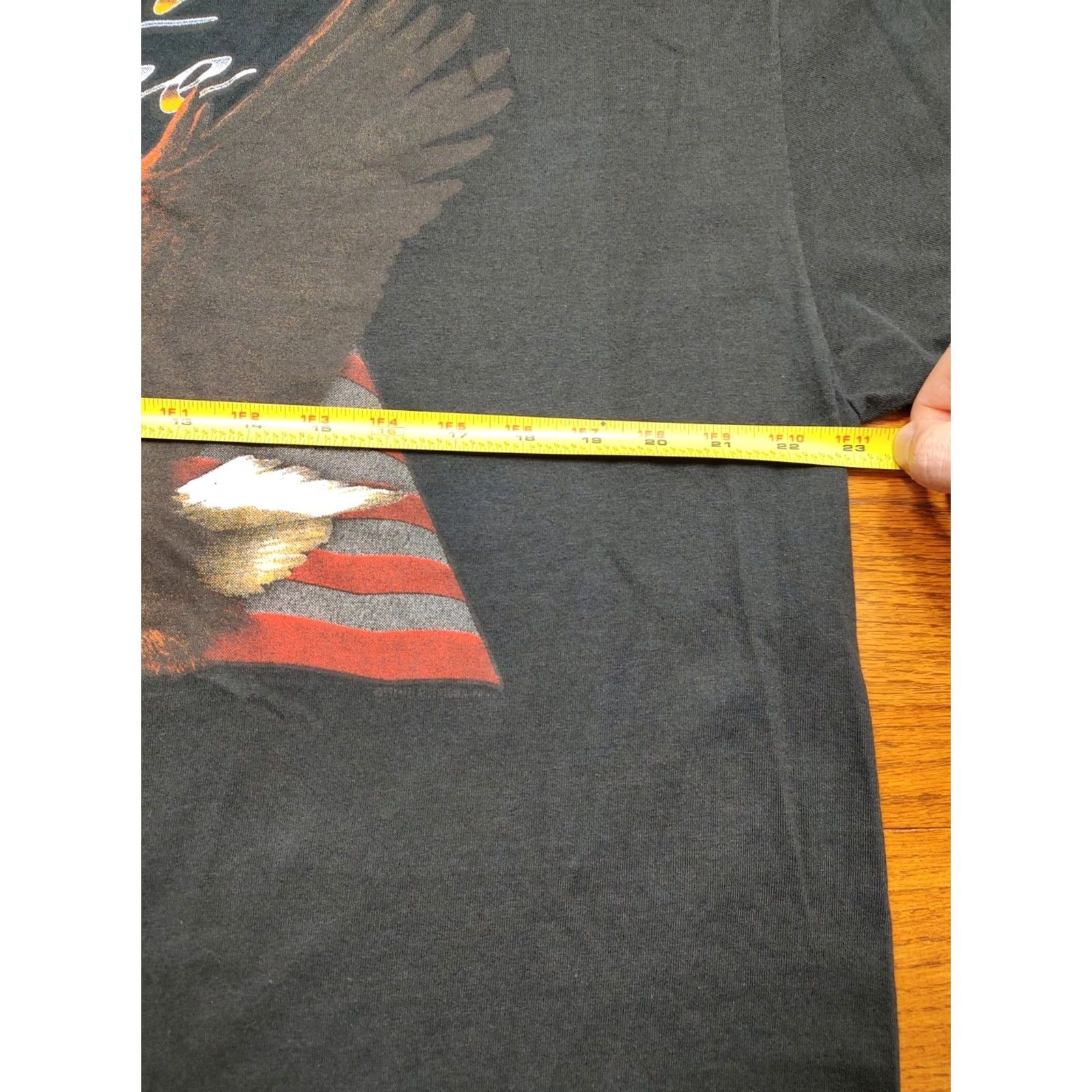 Fruit Of The Loom VINTAGE 90s Fruit of the Loom T-Shirt XL Faded Black Eagle United States Mens Size US XL / EU 56 / 4 - 8 Thumbnail