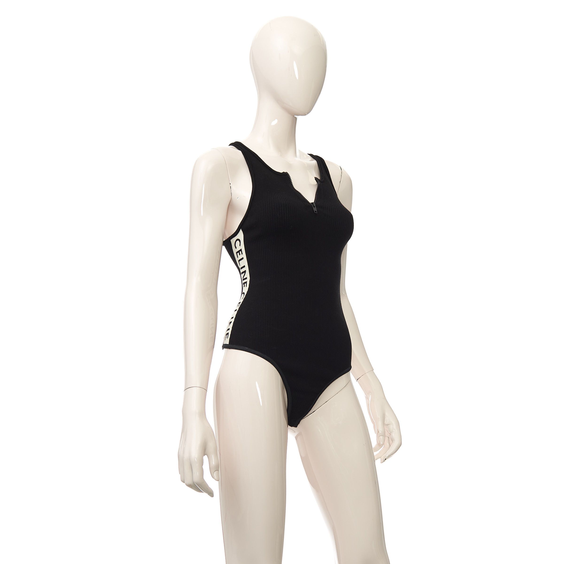 Celine Black Celine Athletic Knit Zipped Bodysuit Size M / US 6-8 / IT 42-44 - 7 Thumbnail