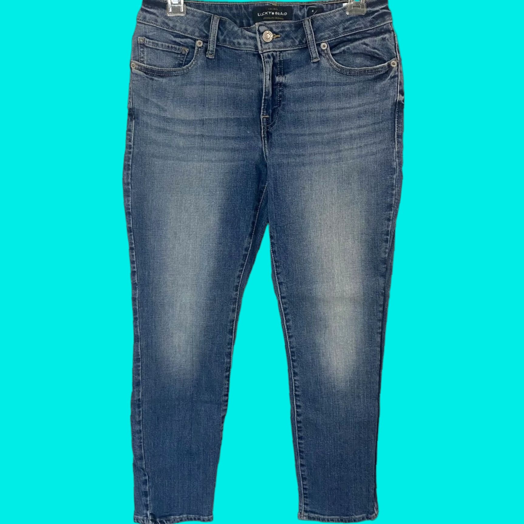 Lucky Brand Lucky Brand Lolita Crop Skinny Jeans Womens 4 Denim Medium Wash Low-Rise 27 In Waist 15'' 29 Inseam 6'' Leg Opening 5-Pocket Blue Size 27" / US 4 / IT 40 - 1 Thumbnail