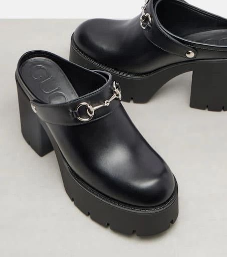 Gucci oc11z526 Women's Platform Mules With Horsebit in Black Size US 6.5 / IT 36.5 - 5 Thumbnail