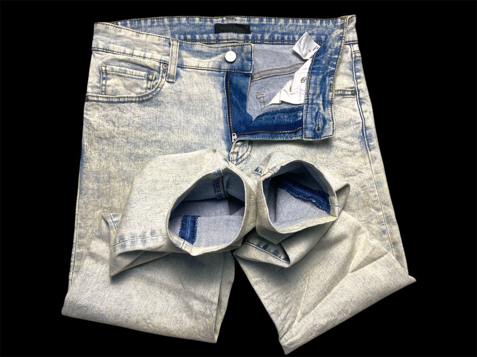 Japanese Brand Skinny Acid Wash Uniqlo Jeans Size 34" / US 12 / IT 48 - 8 Thumbnail