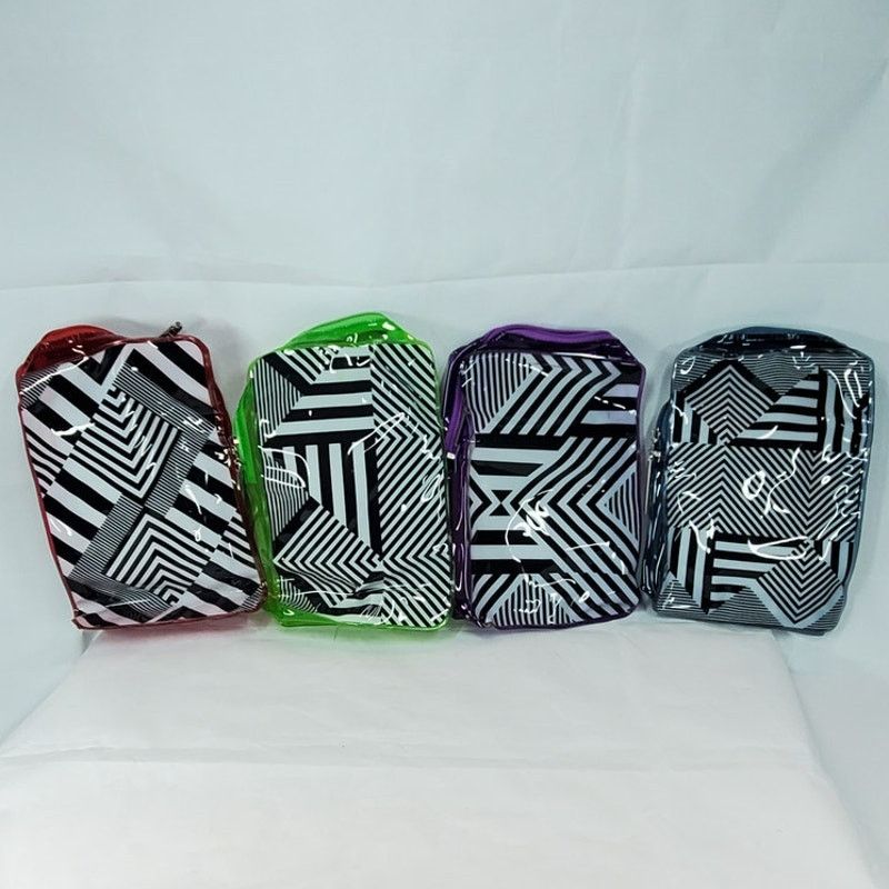 Other 4 Geometric Clear Travel Cosmetic Bags Red Green Blue Purple Size ONE SIZE - 1 Thumbnail