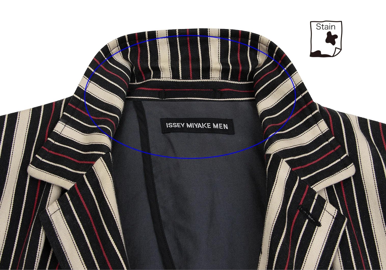 Issey Miyake Striped 3B Cotton Jacket in Black, Beige, and Red Size US XL / EU 56 / 4 - 5 Thumbnail