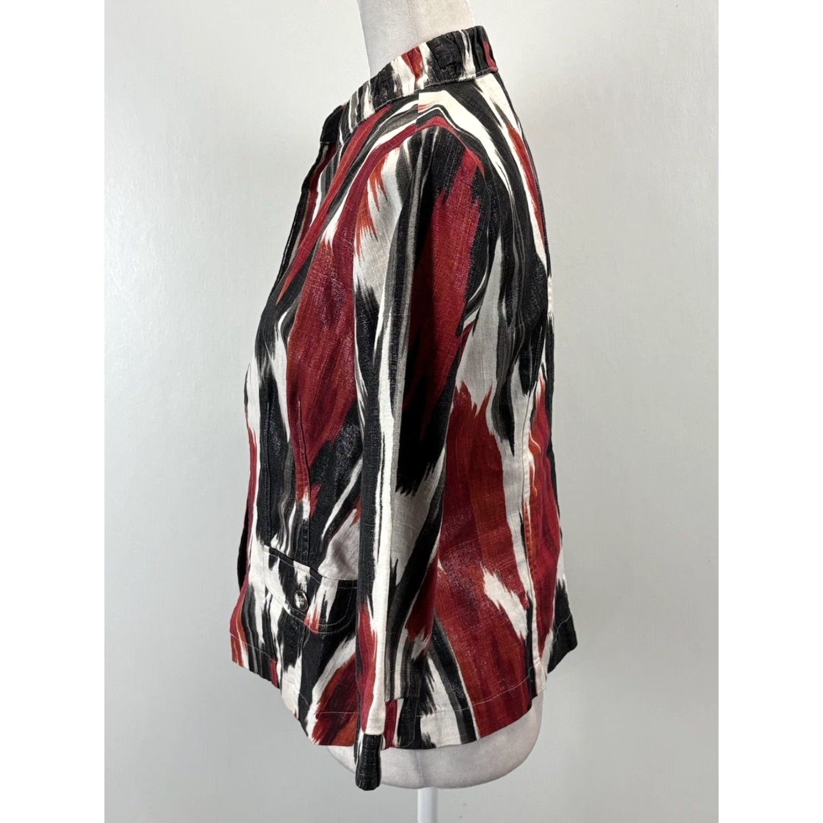 Vintage VINTAGE Chicos Linen Blazer Jacket Women's Small Red White Size S / US 4 / IT 40 - 2 Thumbnail