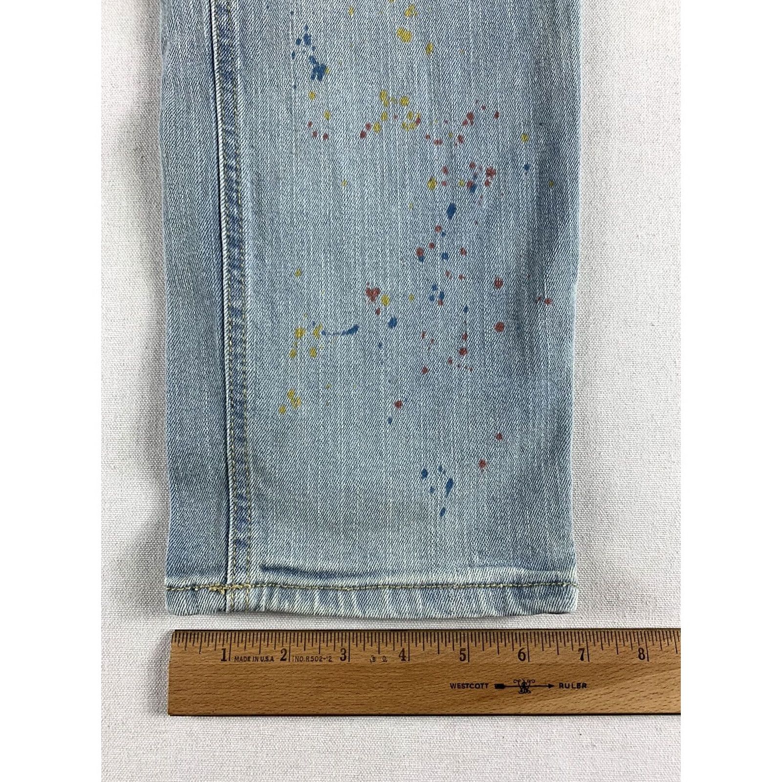 Levi's Levi's Jeans Paint Splater Sun + Stone Mens 34x30 Blue Denim Straight Regular Mid Blue 37x30 ACTUAL 34 Waist 30 Inseam Mens Size US 34 / EU 50 - 3 Thumbnail