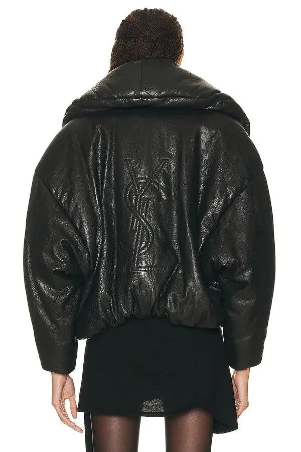 Saint Laurent Paris o1bcso1str0126 Cassandre Puffer Jacket in Black Size M / US 6-8 / IT 42-44 - 3 Thumbnail