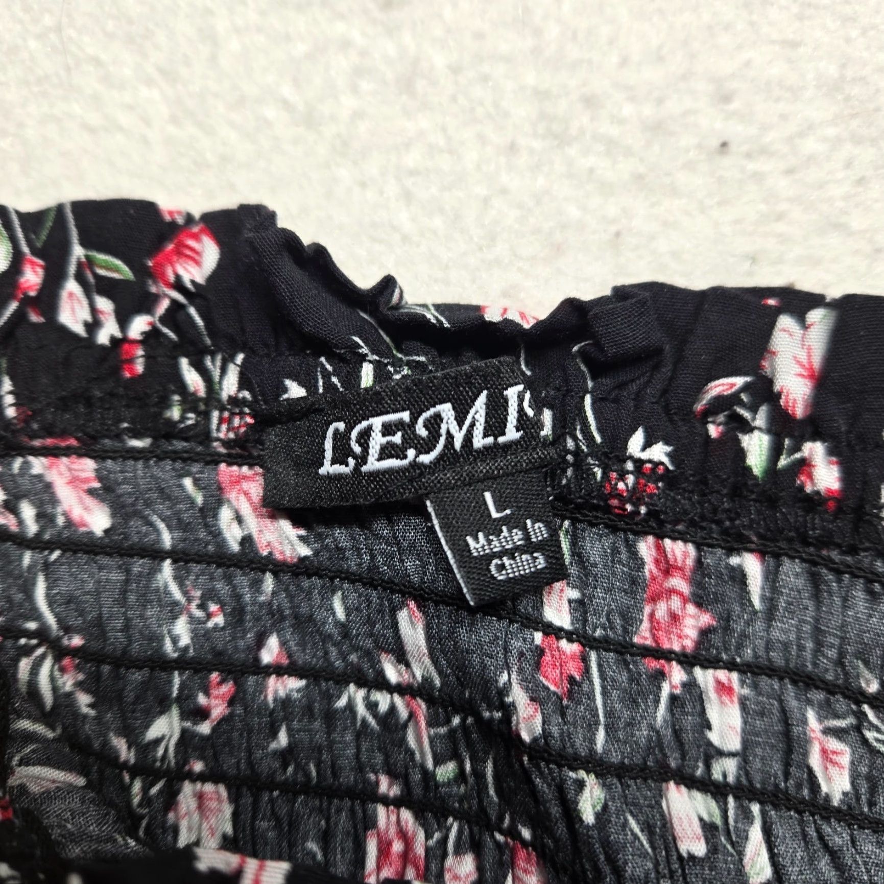 Vintage Shirt Set 2 Piece Top Shorts Floral Flower SUPER Stretch Adult Women's L Size L / US 10 / IT 46 - 3 Thumbnail