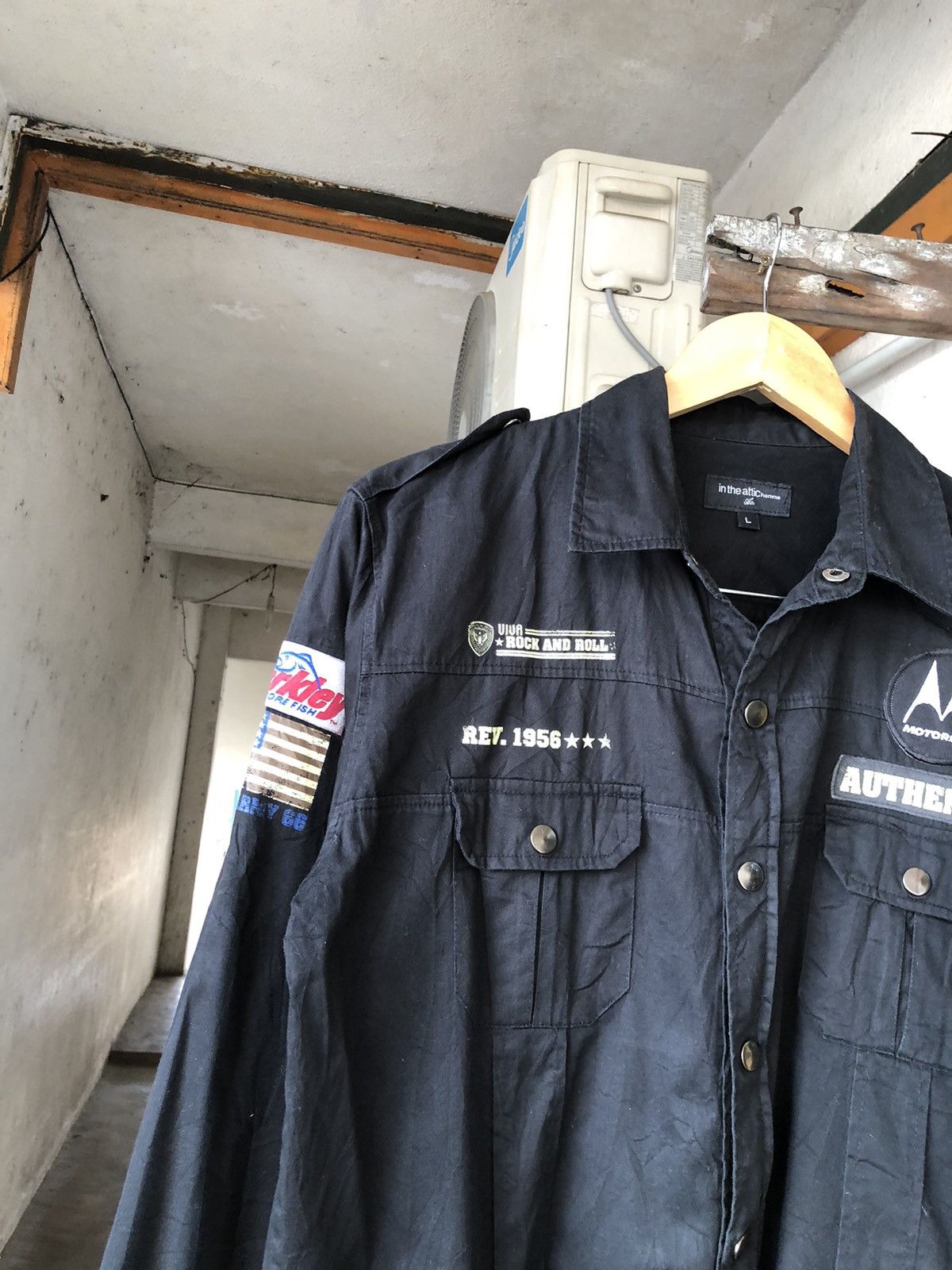 If Six Was Nine Rare❗️In The Attic Homme Punk Multi Patches Shirt Size US L / EU 52-54 / 3 - 4 Thumbnail