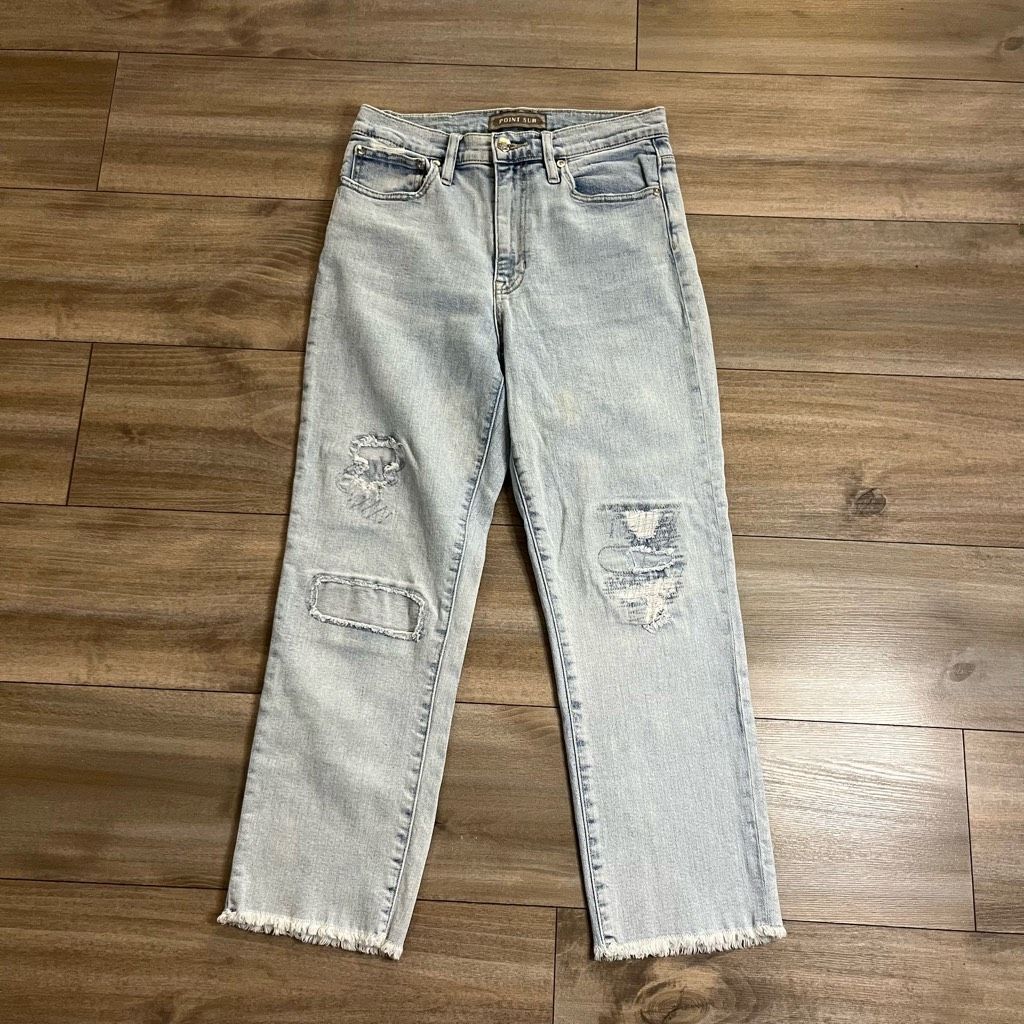 Anthropologie Point Sur by J Crew High Rise Slim Boyfriend Distressed Jean Size 27" / US 4 / IT 40 - 2 Thumbnail