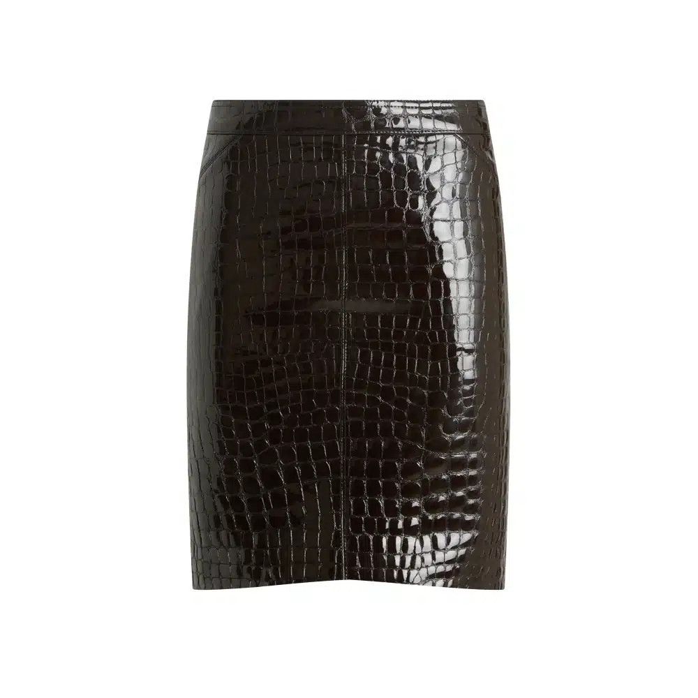 Tom Ford o1loc1c0425 GCL871 Goat Leather Skirt in Chocolate Brown Size 25" / US 0 / IT 36 - 1 Thumbnail
