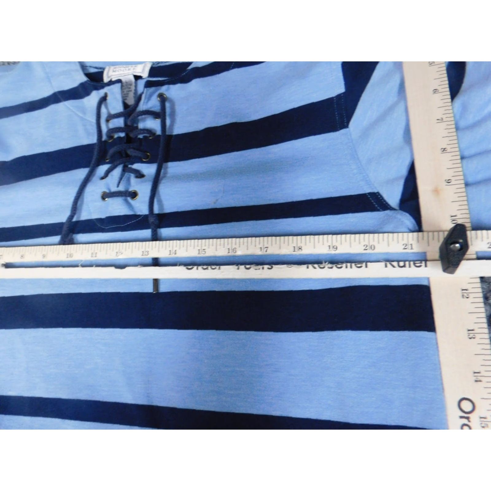 MooRER Jennifer Moore Womens Sweater Large Blue striped pullover stretch Size L / US 10 / IT 46 - 7 Thumbnail