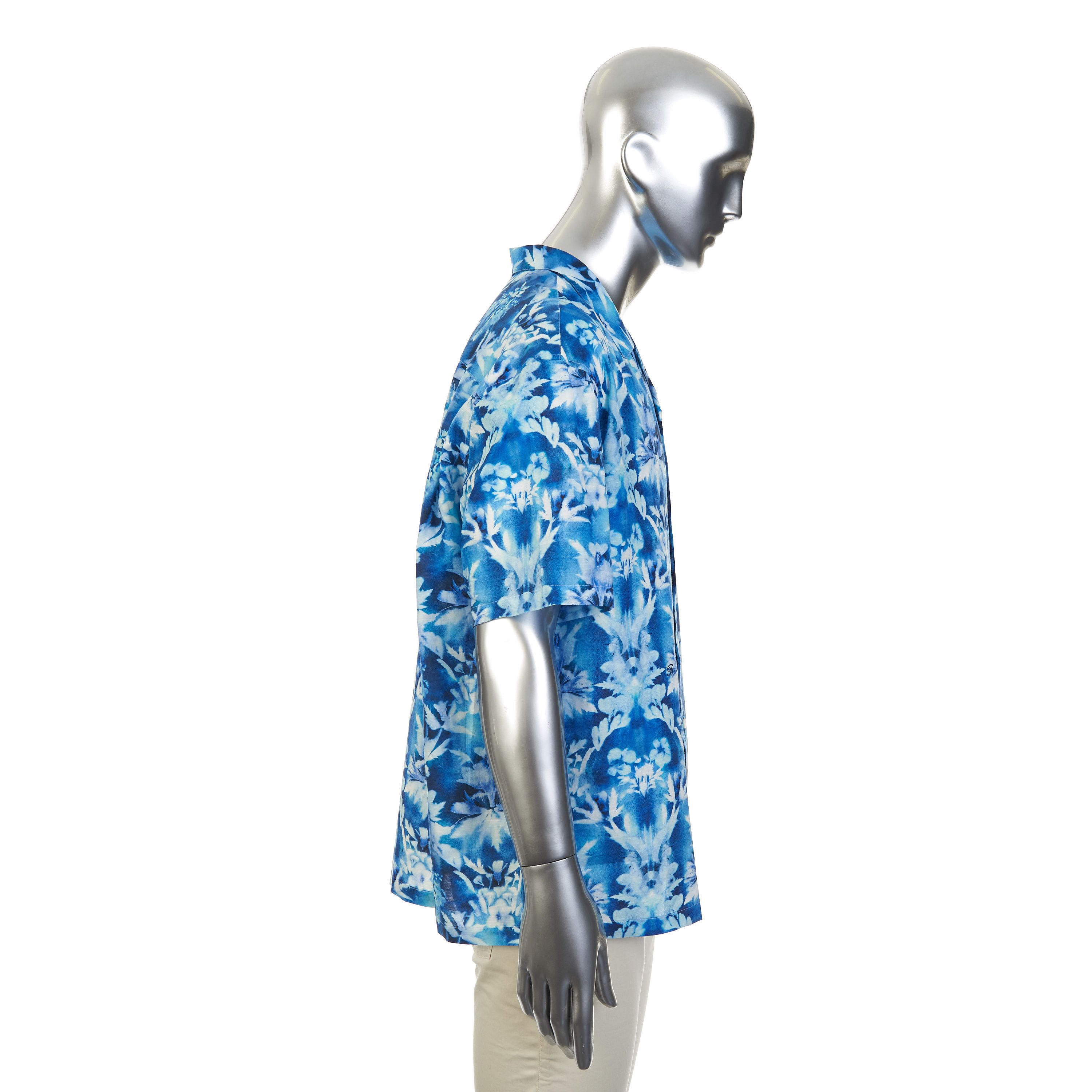 Berluti Hawaiian Shirt With Floral Print & Shortsleeves Size 43 Size US L / EU 52-54 / 3 - 8 Thumbnail