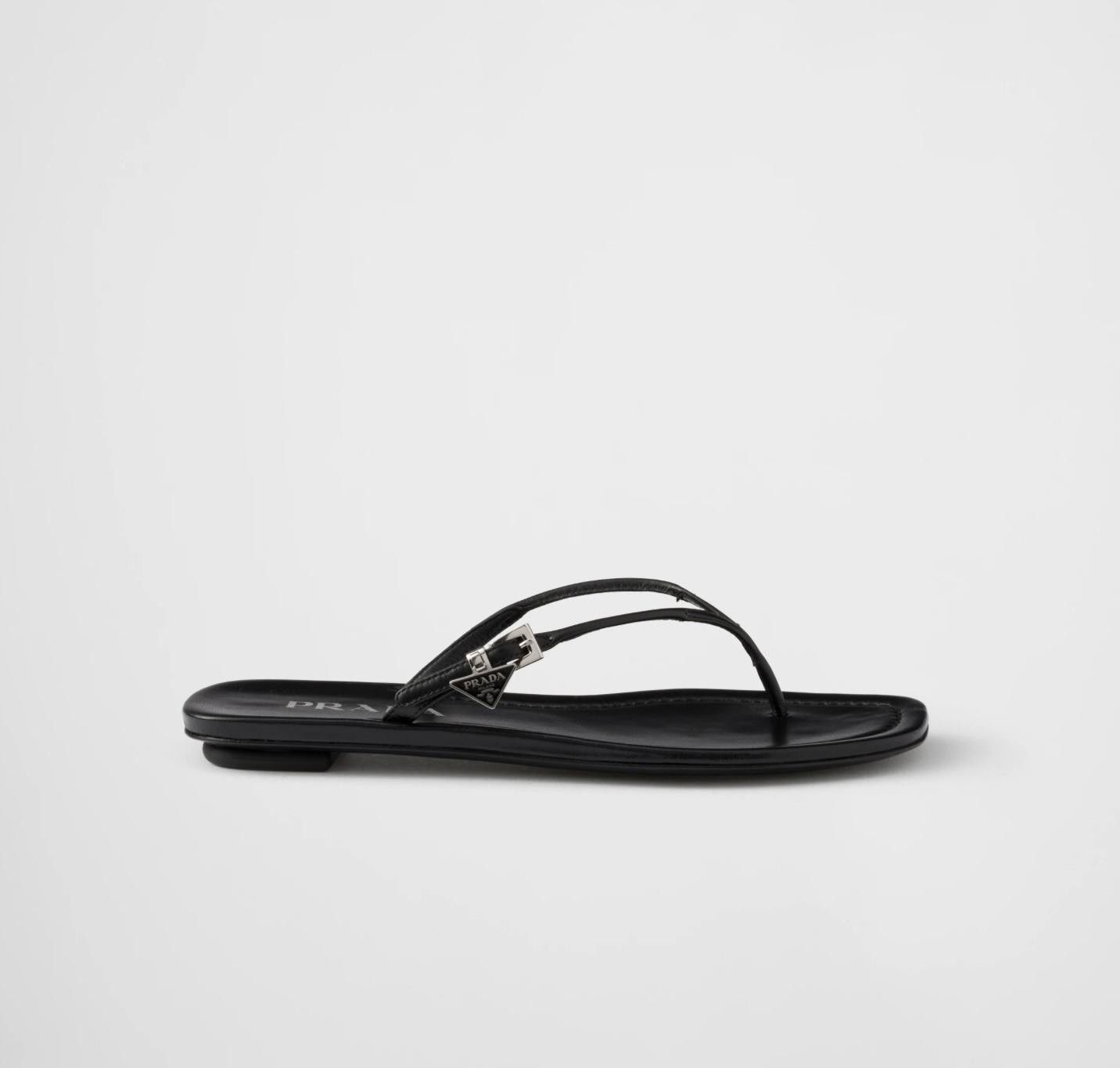 Prada PRADA LEATHER THONG SANDALS SIZE 41 Size ONE SIZE - 1 Thumbnail