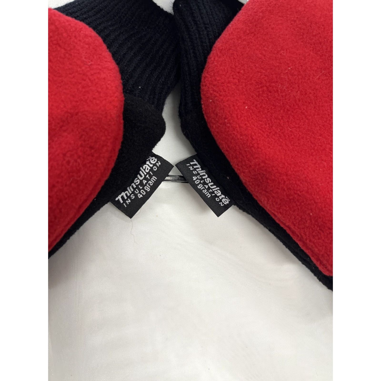 Thinsulate Insulation Mens Convertible Fingerless Gloves With Mitten Cover Red Black Mitten Convertible Glove Mens One Size Colorful