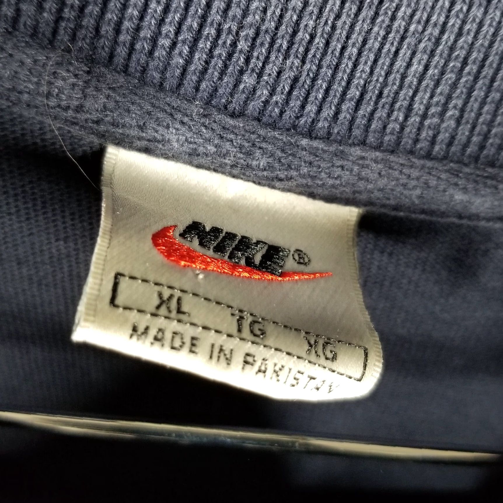 Nike Vintage Nike 90s Men's XL Blue Ringer Crewneck Sweatshirt Embroidered Swoosh Size US XL / EU 56 / 4 - 4 Thumbnail