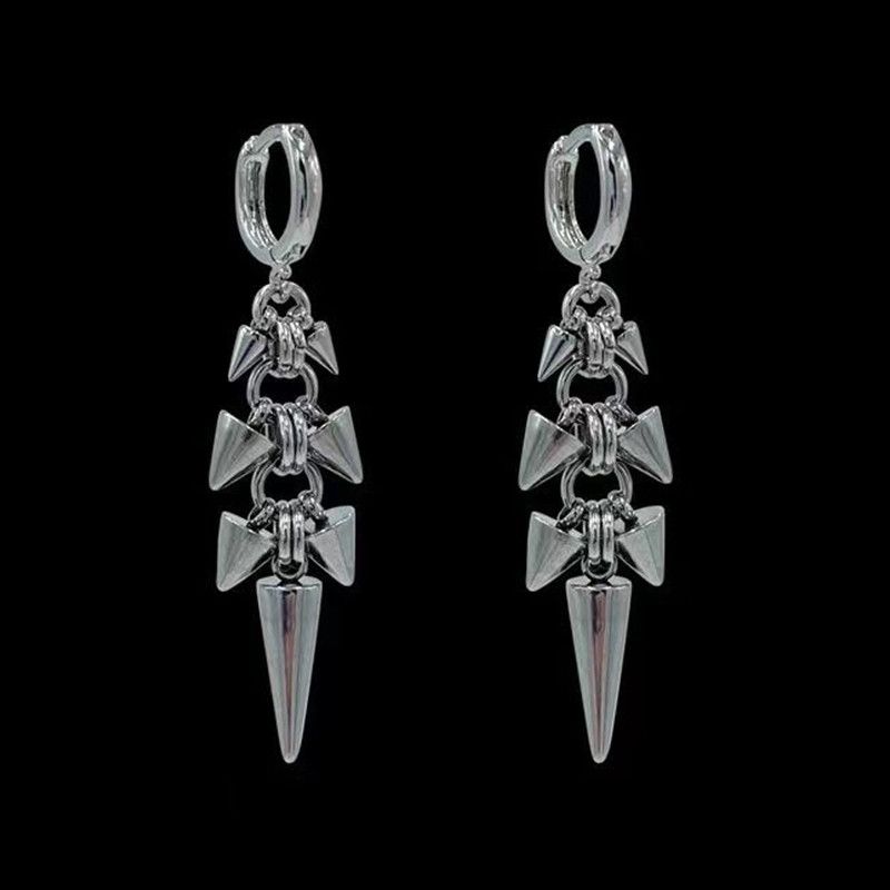 Jewelry Gothic Stainless Steel Rivet Punk Earrings Size ONE SIZE - 3 Thumbnail