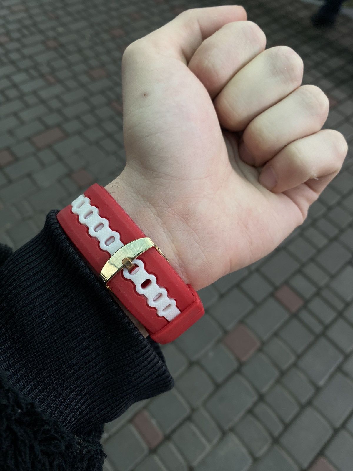 Jewelry × Vintage Bold Red White Chronograph Sport Japanese Brand Size ONE SIZE - 2 Thumbnail