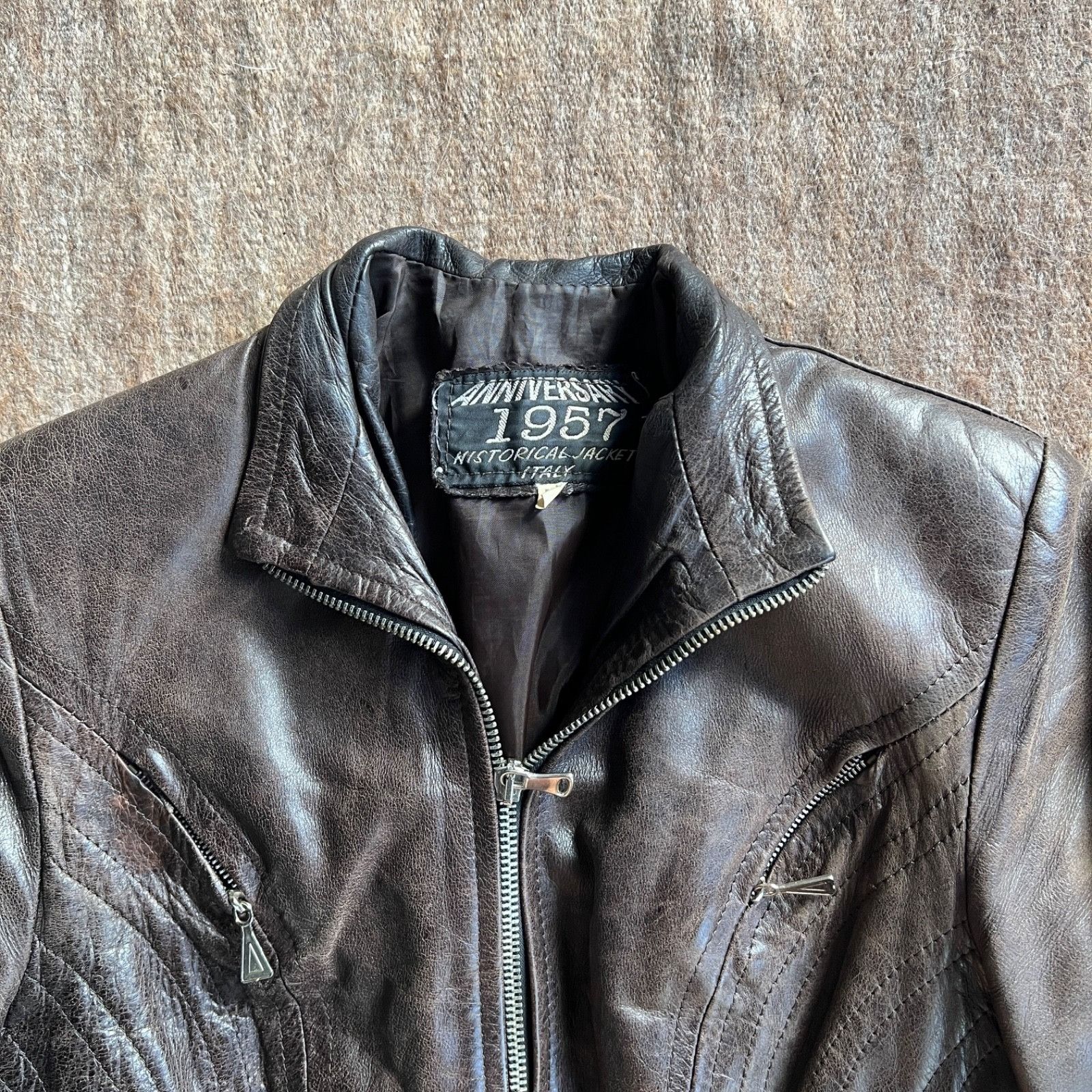 Leather Vintage Anniversary 1957 Leather Moto Style Jacket 9481AC Size M / US 6-8 / IT 42-44 - 2 Thumbnail