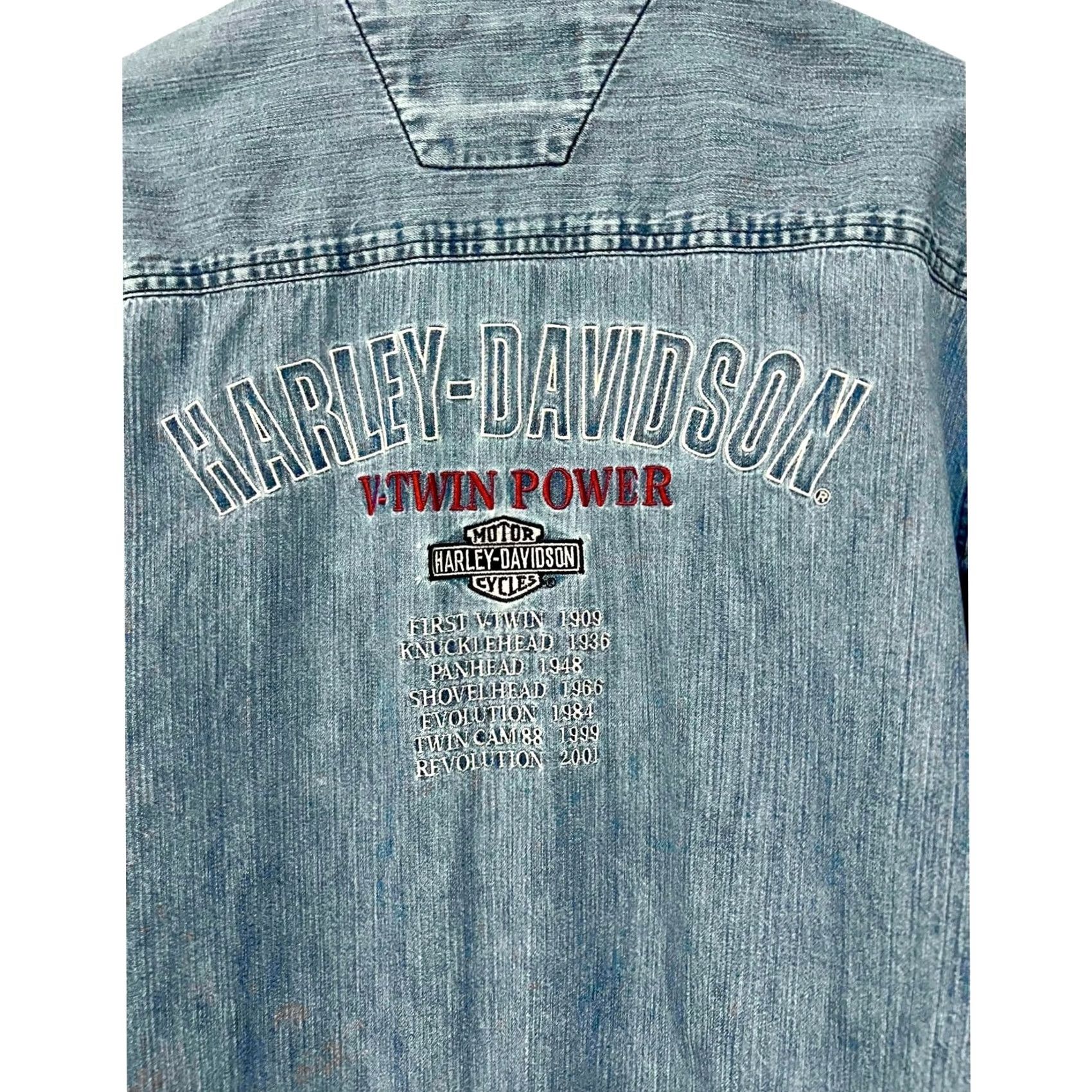 Harley Davidson VINTAGE Harley Davidson Button-Up Denim Embroidered Pocket Mens M Size US M / EU 48-50 / 2 - 3 Thumbnail