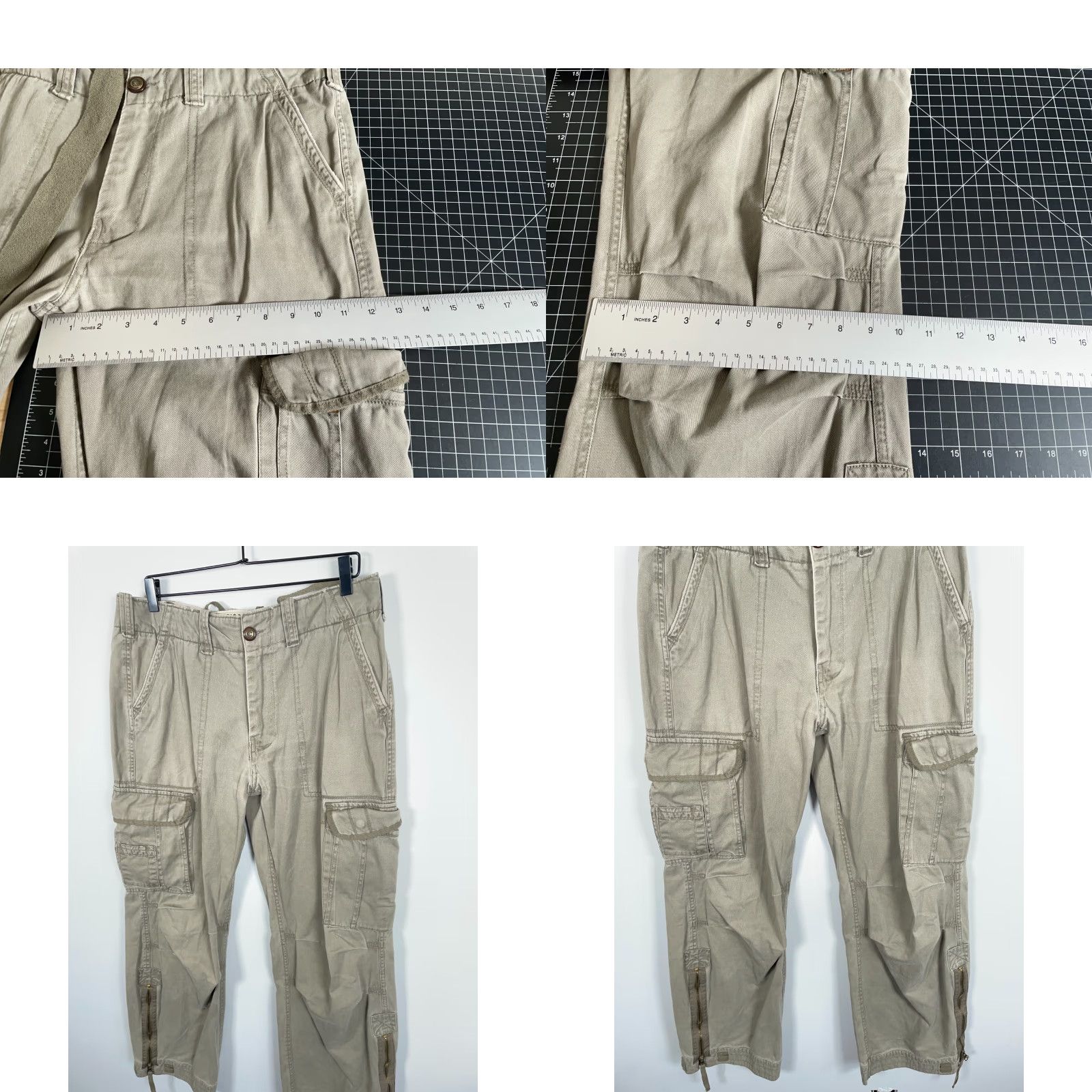 Vintage VINTAGE American Era Paratrooper Cargo Pants Mens 34 Green Tactical Drawstring Zip Leg Cargo Pants Size US 36 / EU 52 - 8 Thumbnail