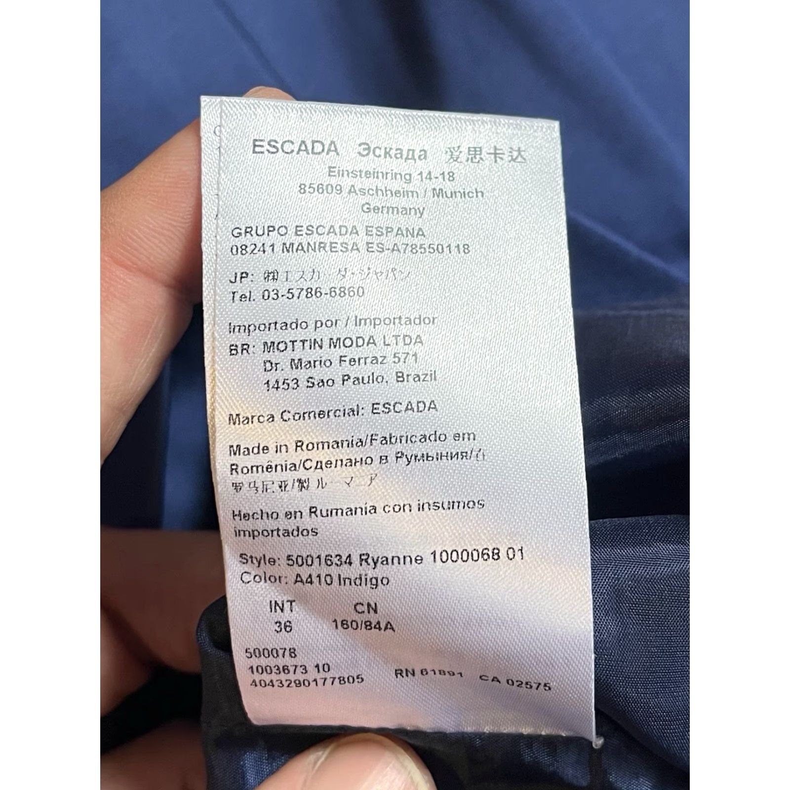 Escada VINTAGE Escada Skirt Suit Women’s 3 Piece Blazer Blouse Skirt Blue 34 Size 24" / US 00 / IT 34 - 6 Thumbnail