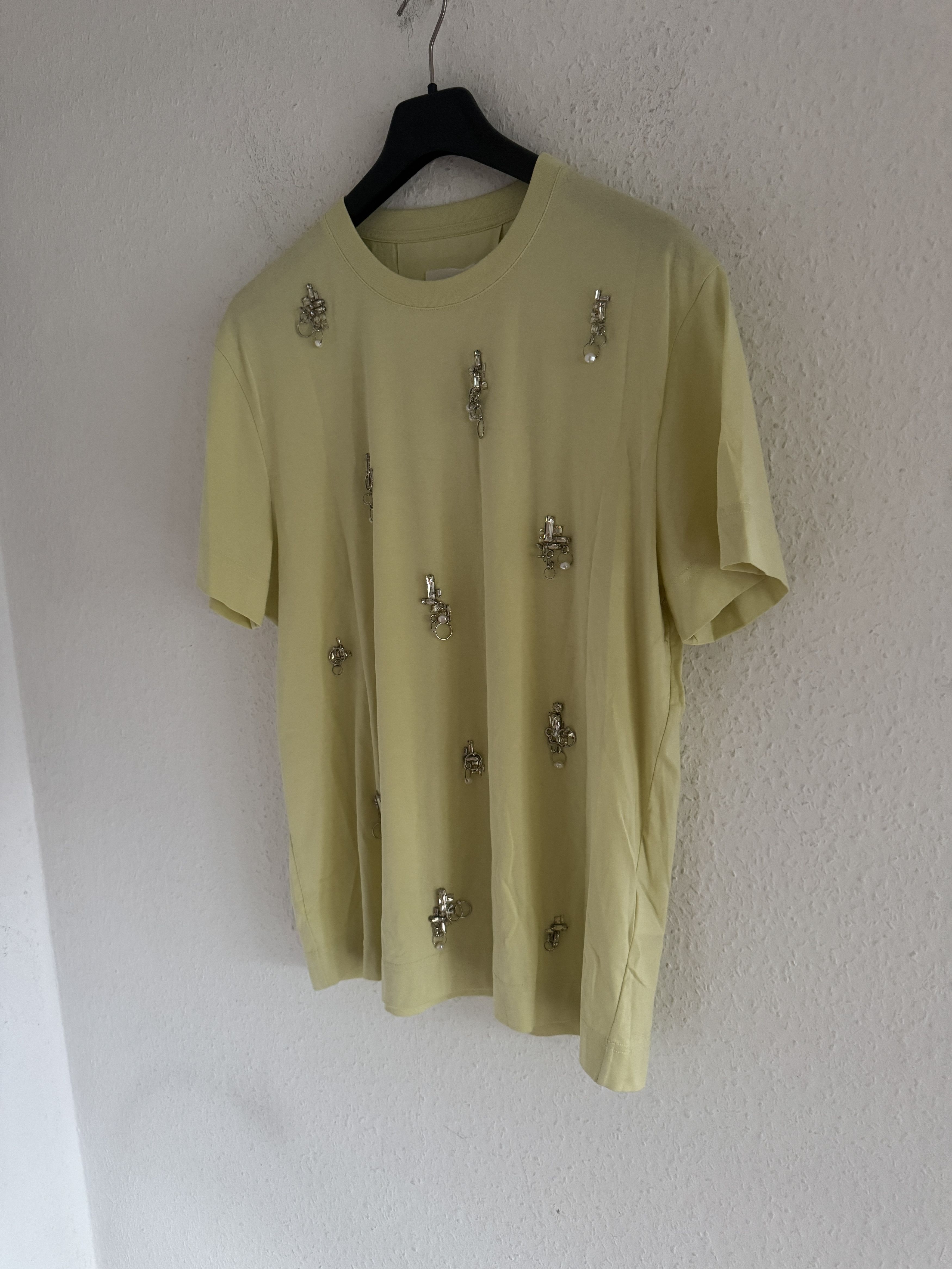 Givenchy Crystal Piercing Embellished Tee Lemonade Yellow Size US M / EU 48-50 / 2 - 5 Thumbnail