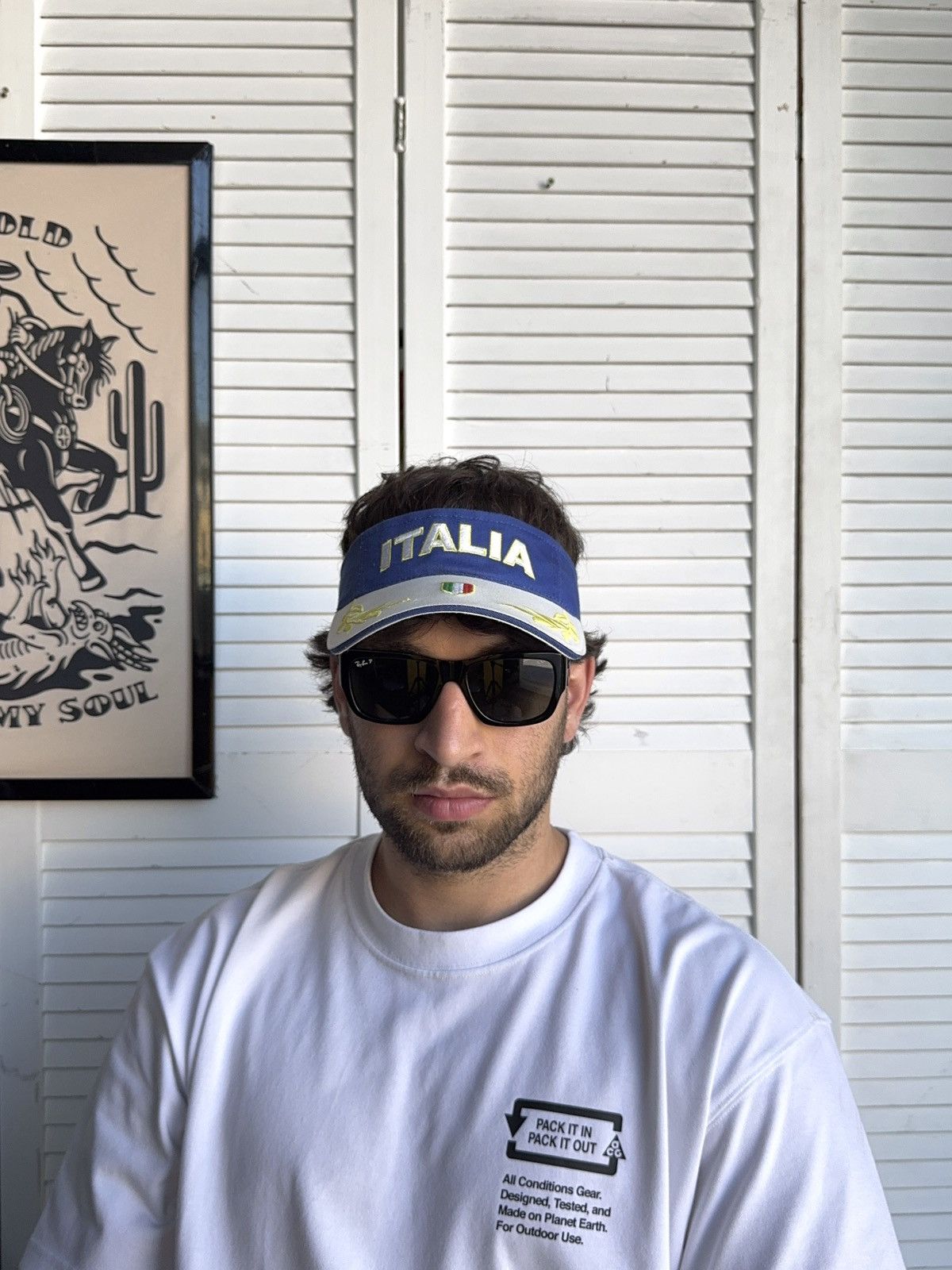 Vintage Vintage ITALIA Yacht Visor Hat Cap Golf Size ONE SIZE - 3 Thumbnail