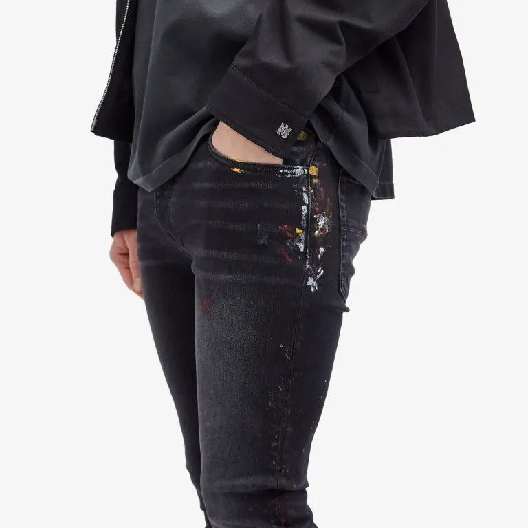 Amiri o1orln1125 Painter Skinny Jeans in Black Size US 36 / EU 52 - 6 Thumbnail