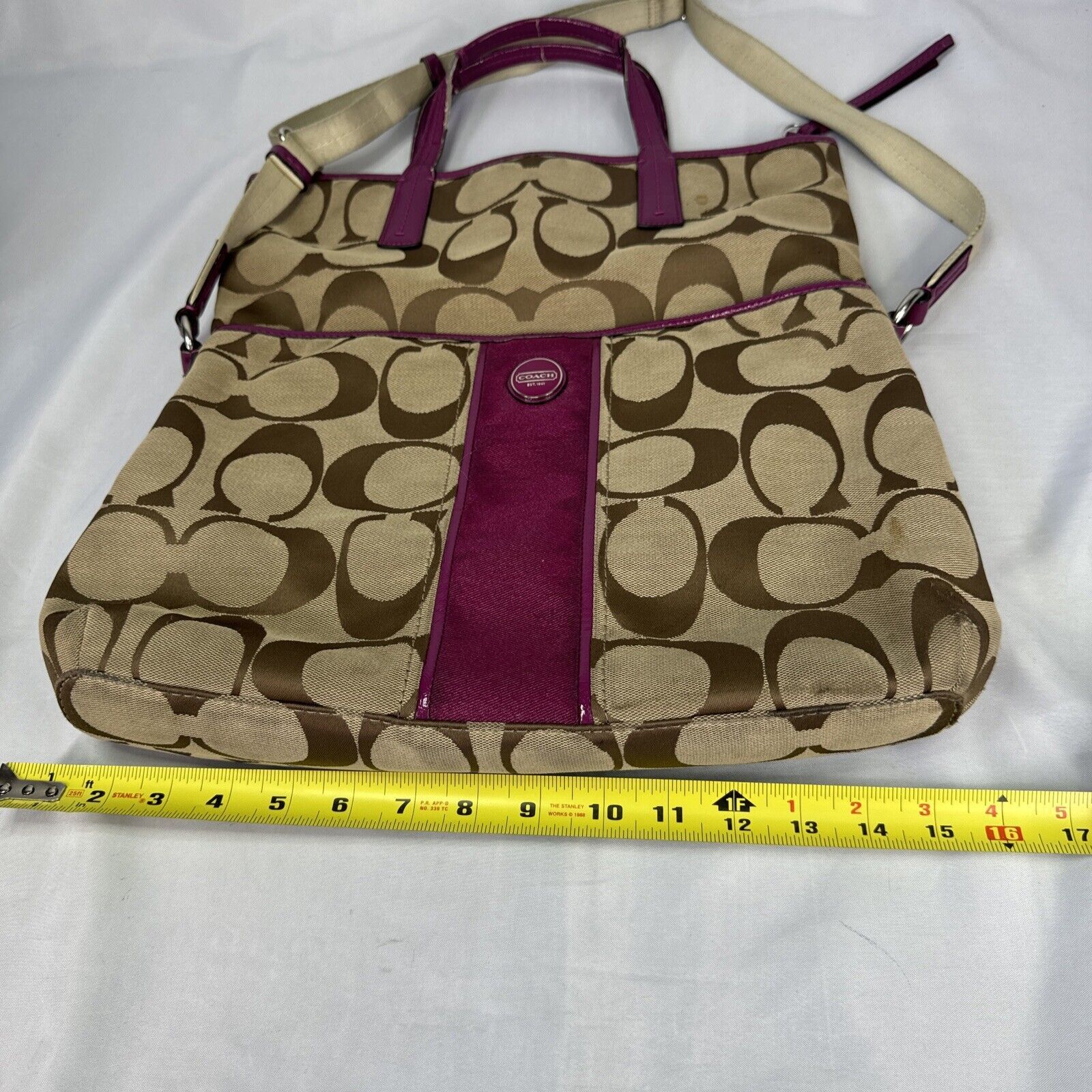 Coach Coach Signature Stripe Shoulder Bag Crossbody Fold Over Size ONE SIZE - 5 Thumbnail