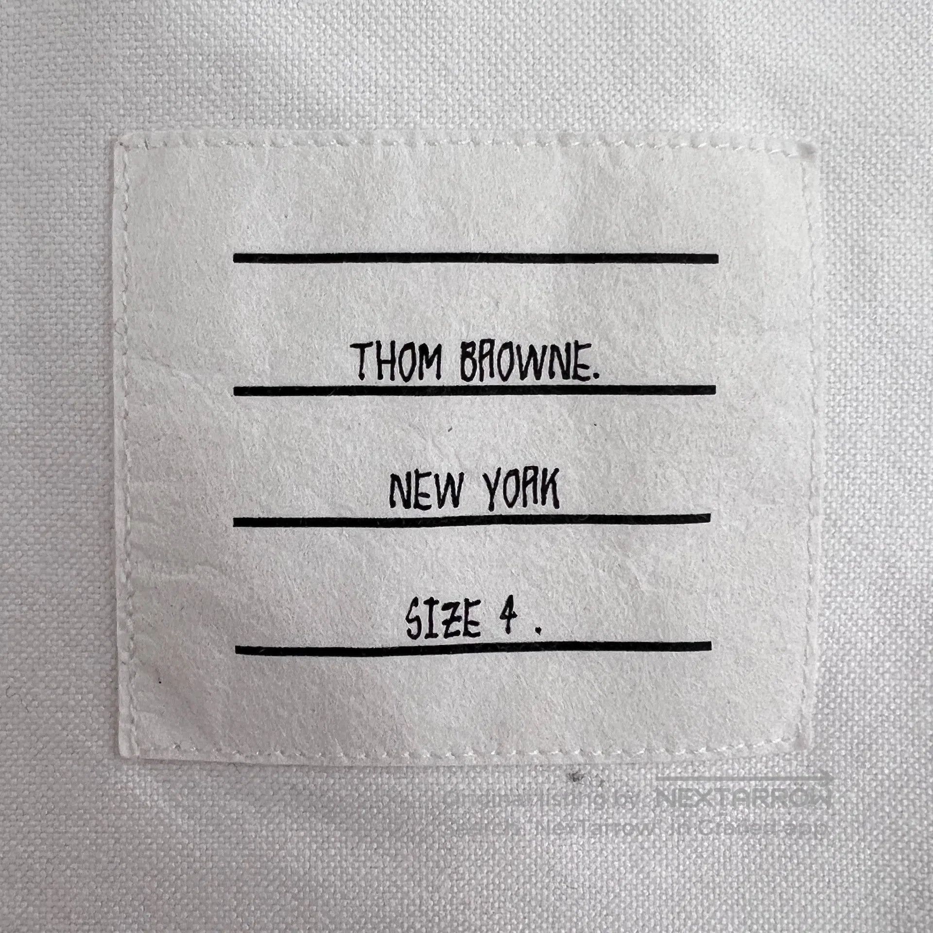 Thom Browne Thom Browne White classic four-stripe cotton collar long-s Size US L / EU 52-54 / 3 - 6 Thumbnail
