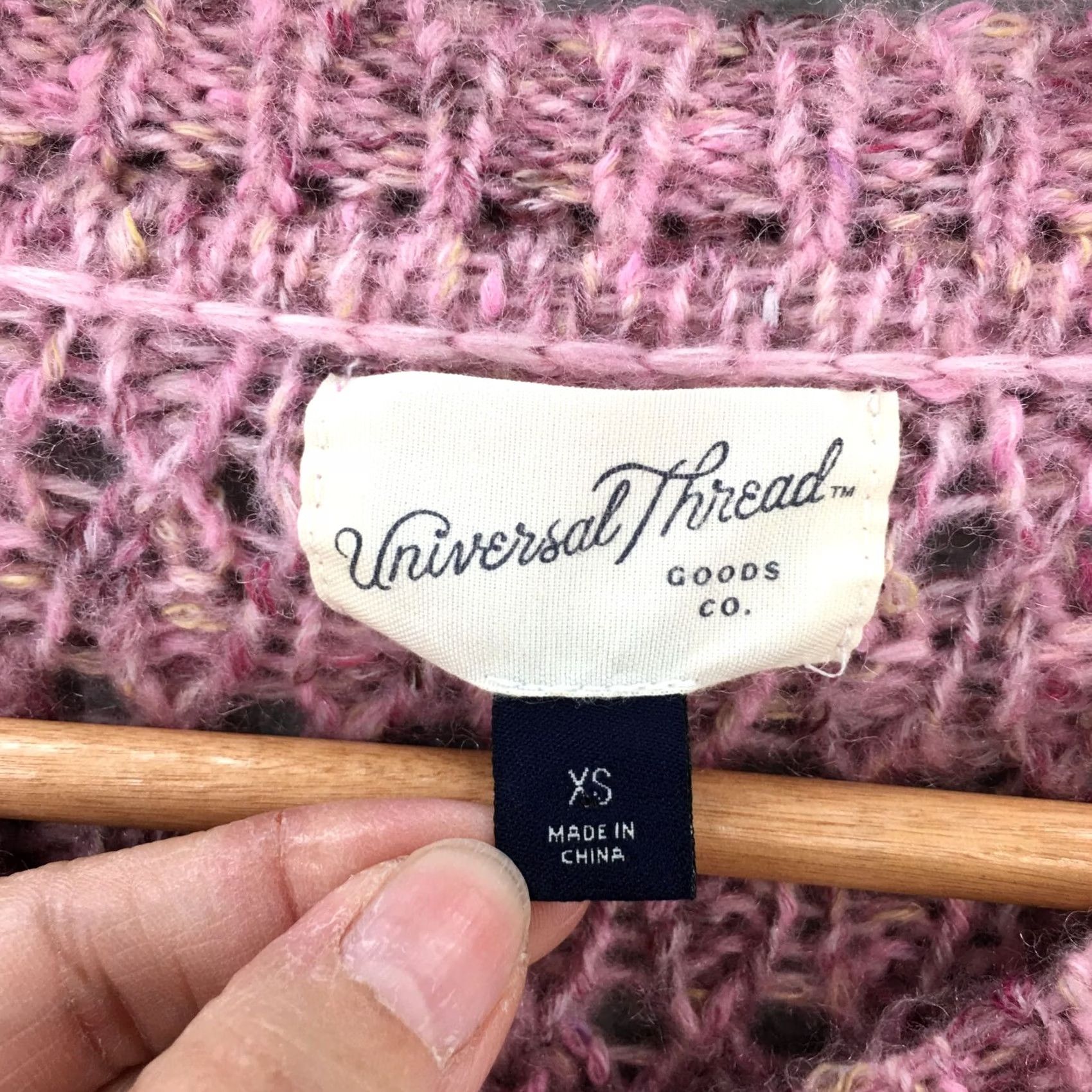 Vintage Universal Thread Cropped Sweater Womens XS Pink Knitted Pullover Long Sleeve Shirt Pullover Casual Knit Autumn Fall Womens XS Pink Size XS / US 0-2 / IT 36-38 - 7 Thumbnail