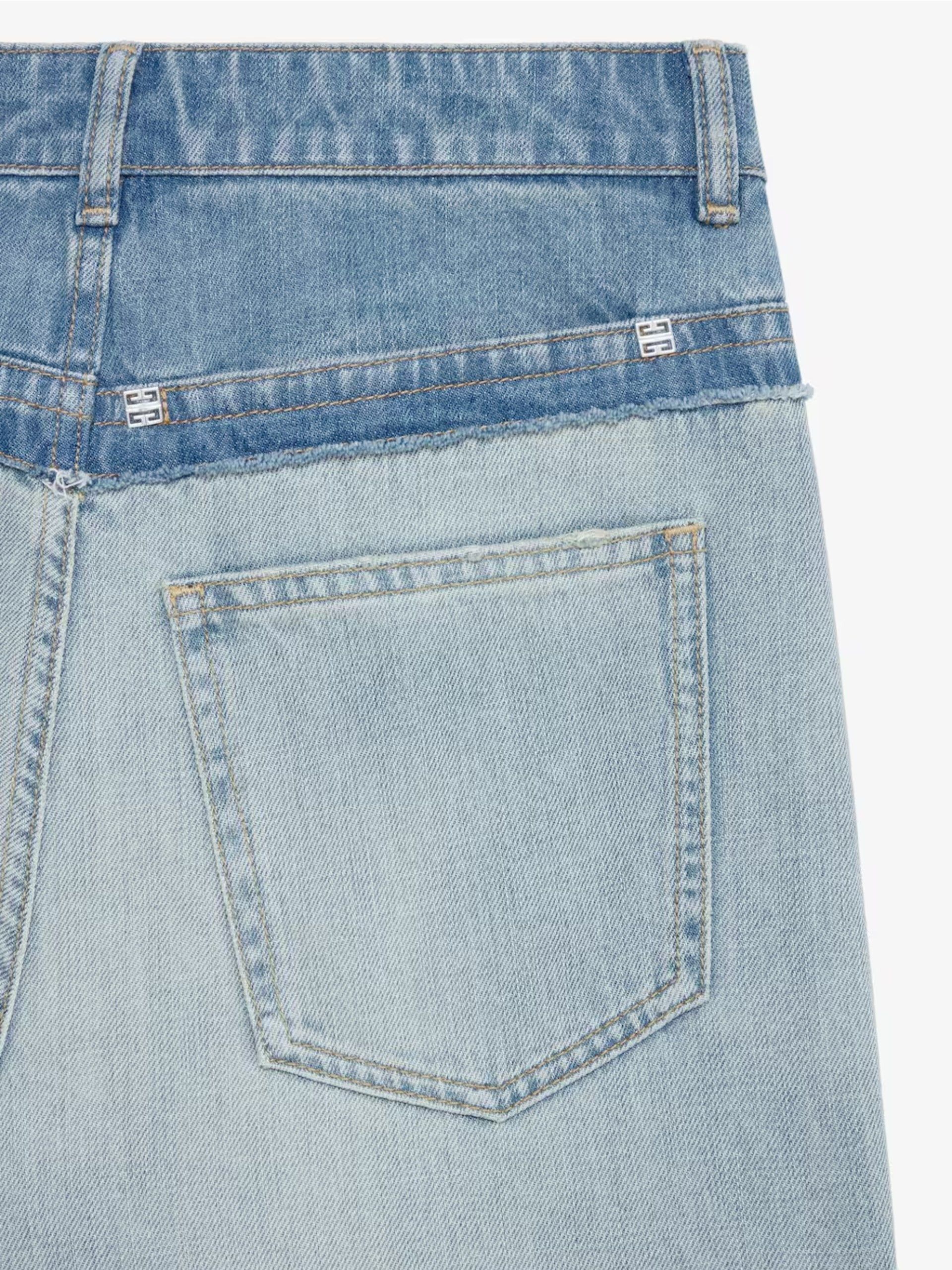 Givenchy o1gr1nt0125 Big Mix Denim Jeans in Blue Size 28" / US 6 / IT 42 - 5 Thumbnail