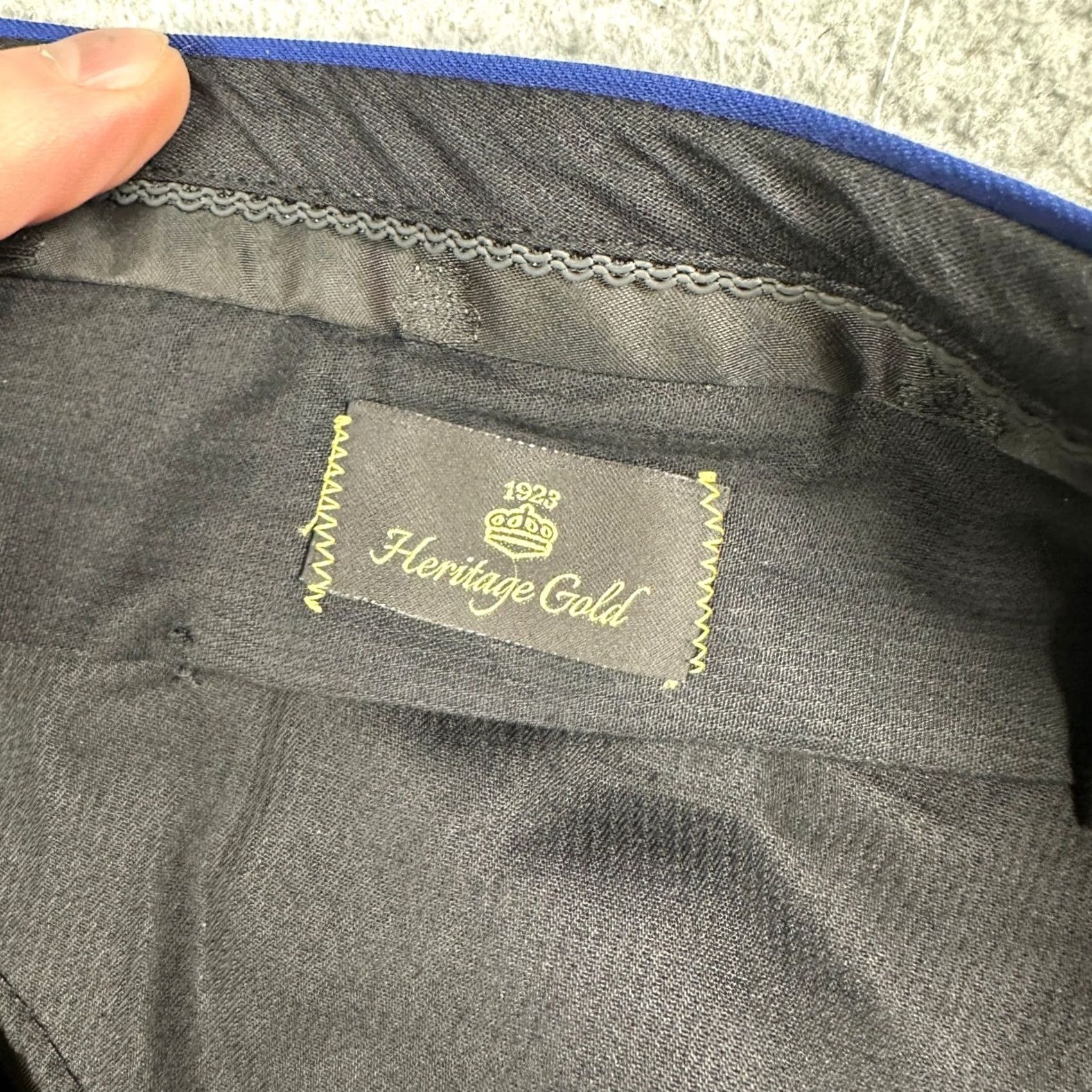 Vintage Heritage Gold Mens Super 110s Wool Dress Pants Cobalt Blue 49x26 Made in Canada Size US 32 / EU 48 - 7 Thumbnail