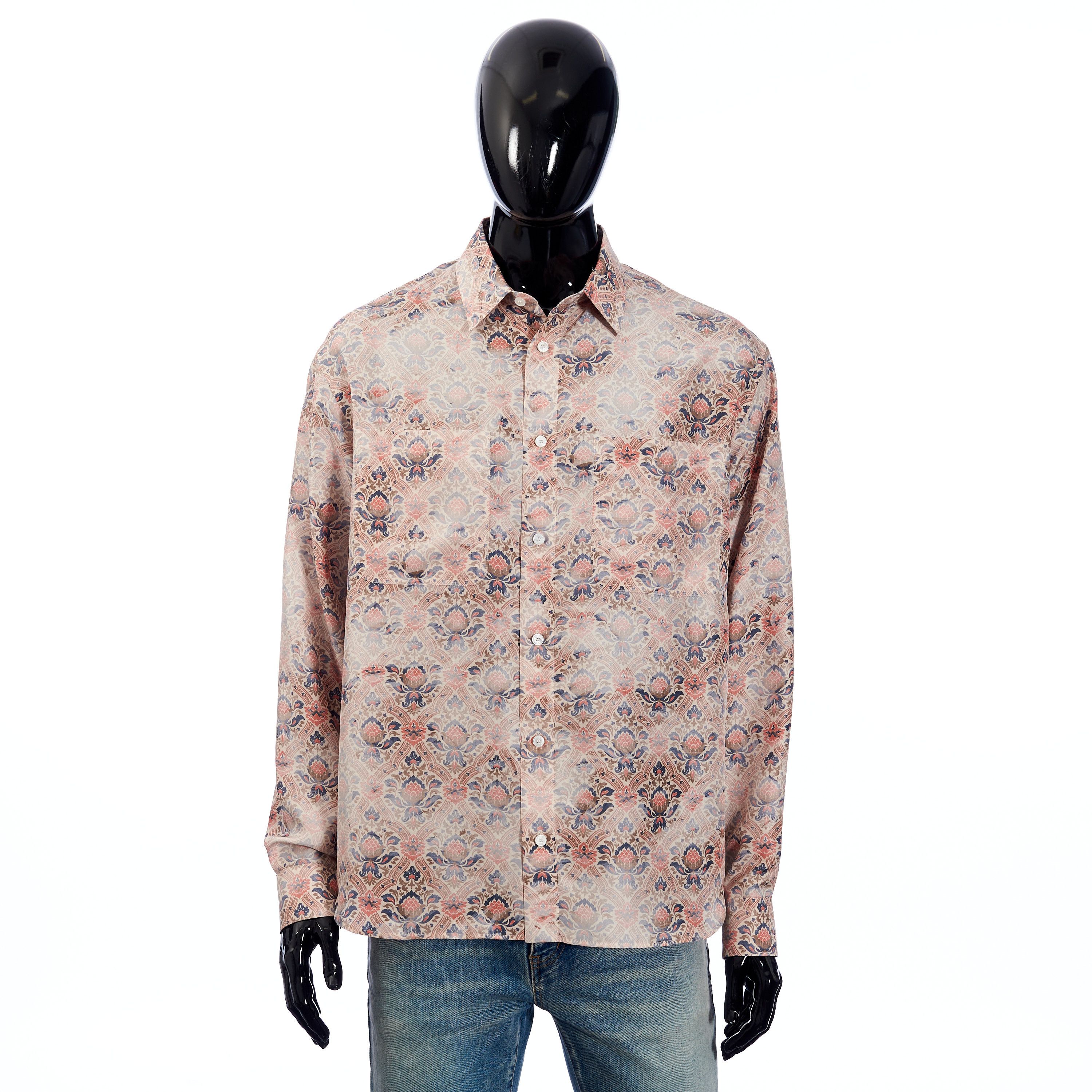image of X Amoako Boafo Shirt In Multicolor Silk Canvas Size 40, Men's