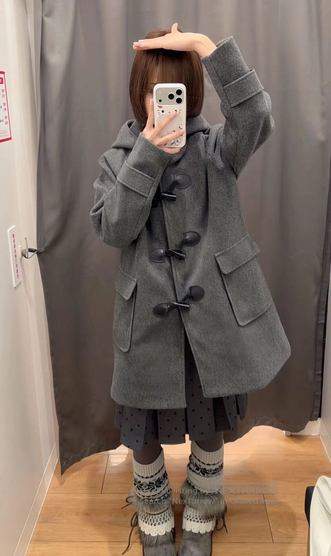 Burberry Burberry Women's Gray Wool Trench Coat. Size XS / US 0-2 / IT 36-38 - 2 Thumbnail