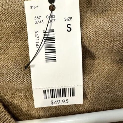 Vintage VINTAGE The Limited Sweater Womens Small Tan Merino Wool Blend V-Neck Knit Pullover NEW Size S / US 4 / IT 40 - 2 Thumbnail