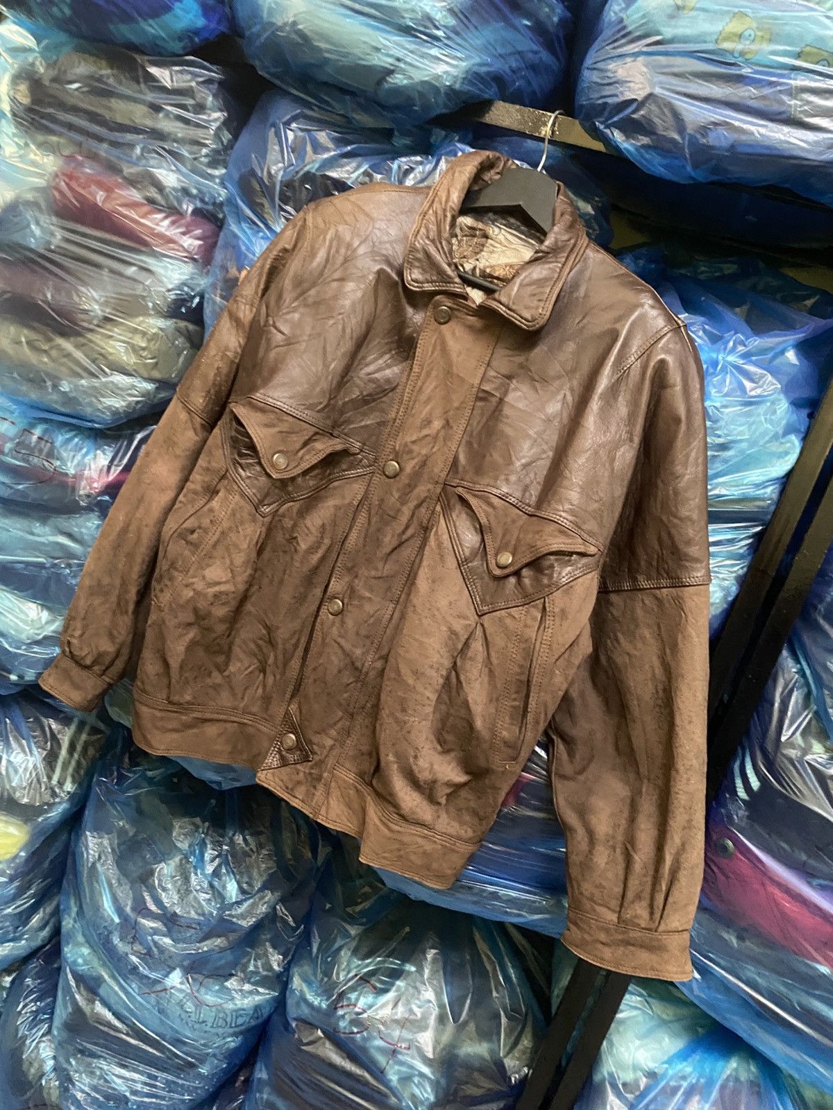 Other Vintage GEROME Barcelona Brown Leather Bomber Jacket Size US M / EU 48-50 / 2 - 2 Thumbnail
