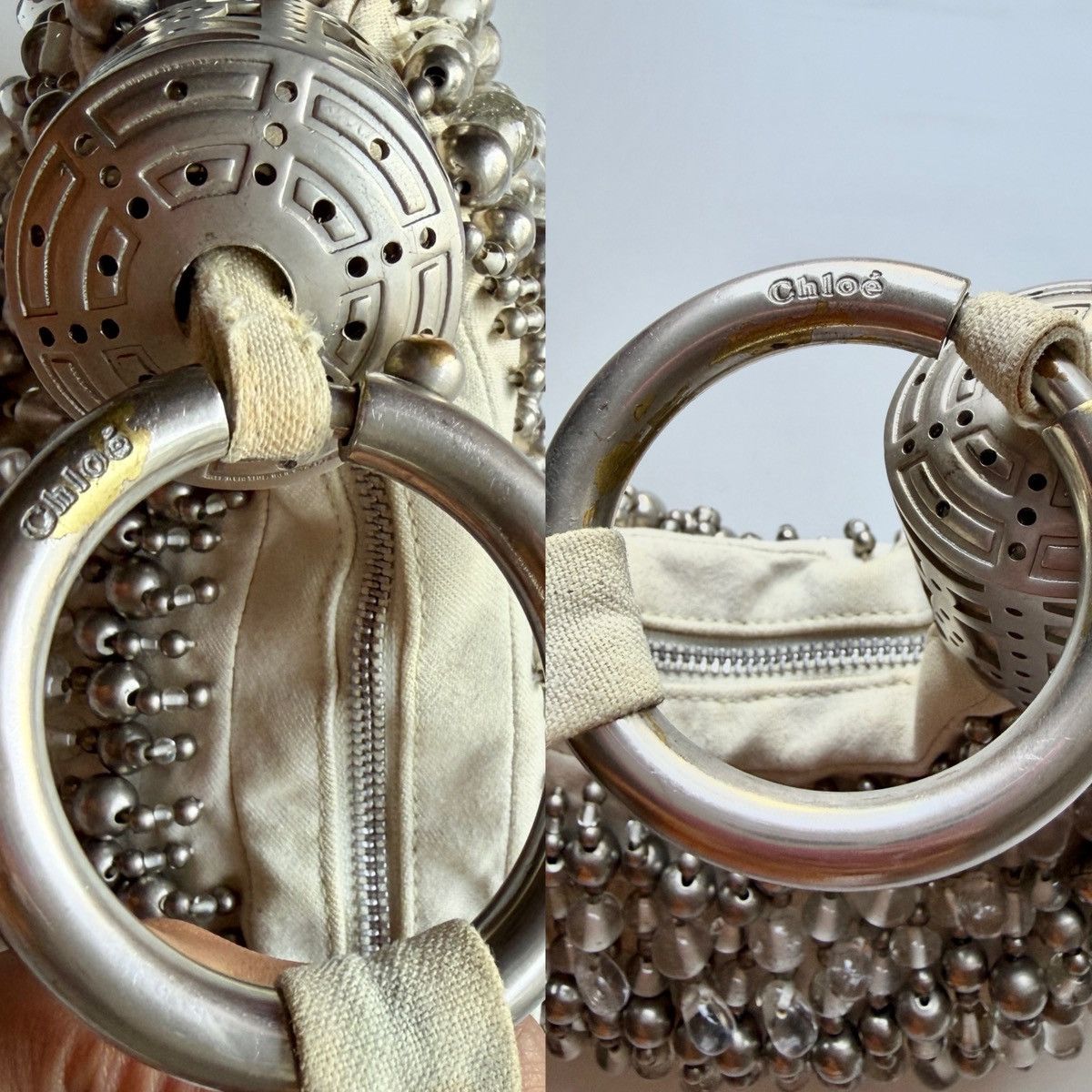 Chloe Chloe Bracelet Bag in Beaded Silver Embellishments Size ONE SIZE - 8 Thumbnail