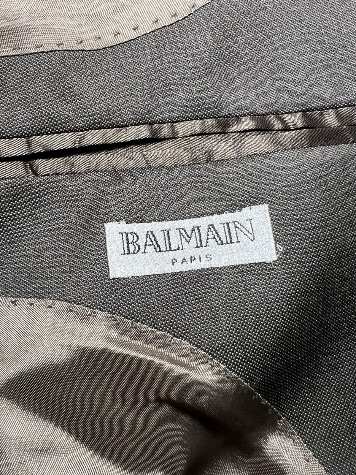 Balmain Balmain Paris Men’s Suit EU 56 W40 XXL Gray Wool Size 46S - 8 Thumbnail
