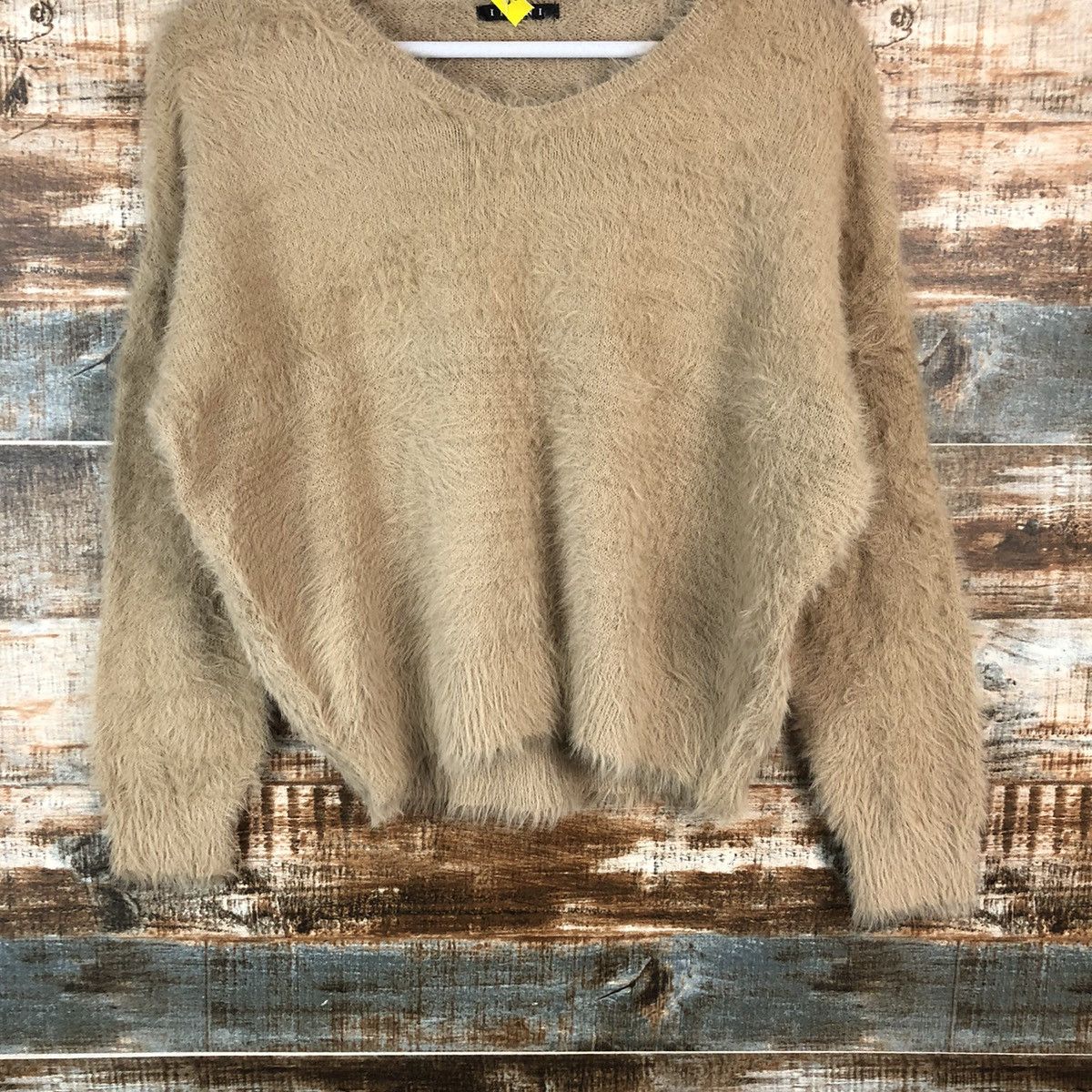 Homespun Knitwear DLL Ingni Brown shaggy fur Mohair Knitwear #C048 Size M / US 6-8 / IT 42-44 - 3 Thumbnail