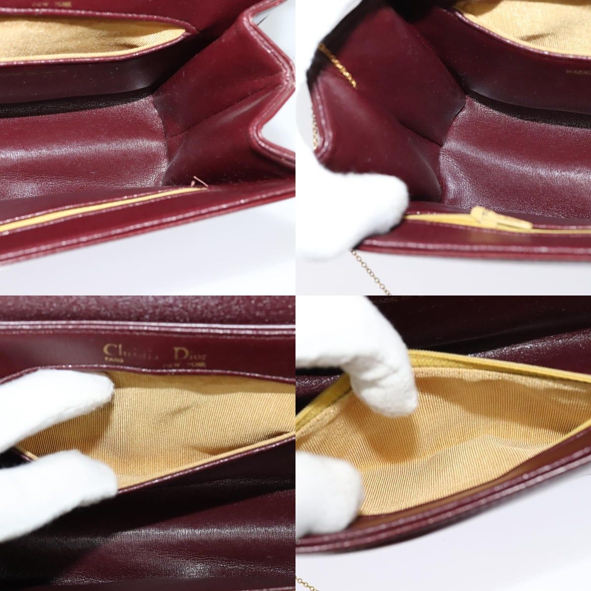 Dior DIOR Chain Shoulder Bag Leather Wine Red Gold Size ONE SIZE - 12 Thumbnail