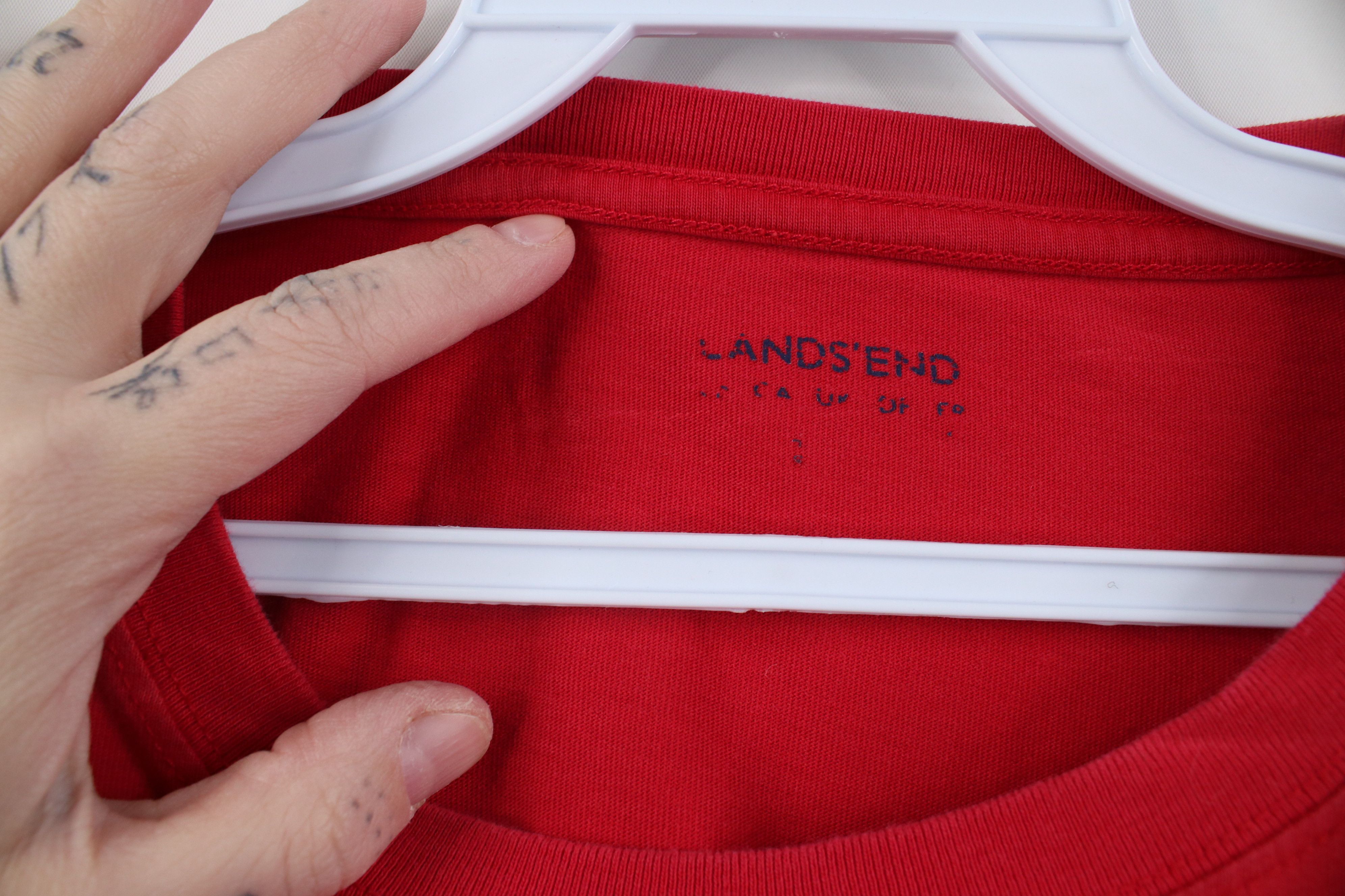Lands' End Vintage Y2K Lands End Blank Short Sleeve Cotton T-Shirt Red Size US L / EU 52-54 / 3 - 4 Thumbnail