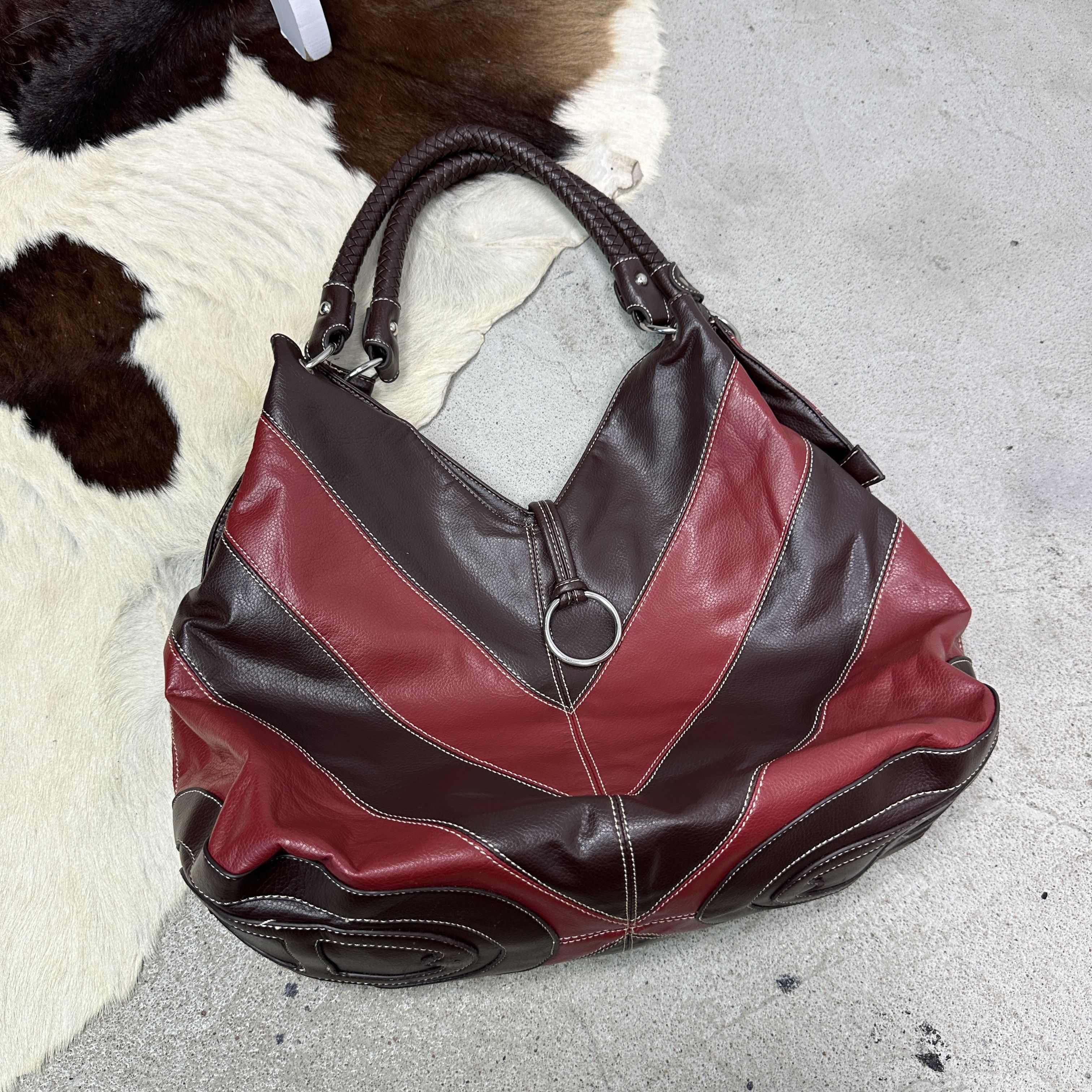Vintage Vintage Striped Leather Boho Bag Y2K Size ONE SIZE - 3 Thumbnail