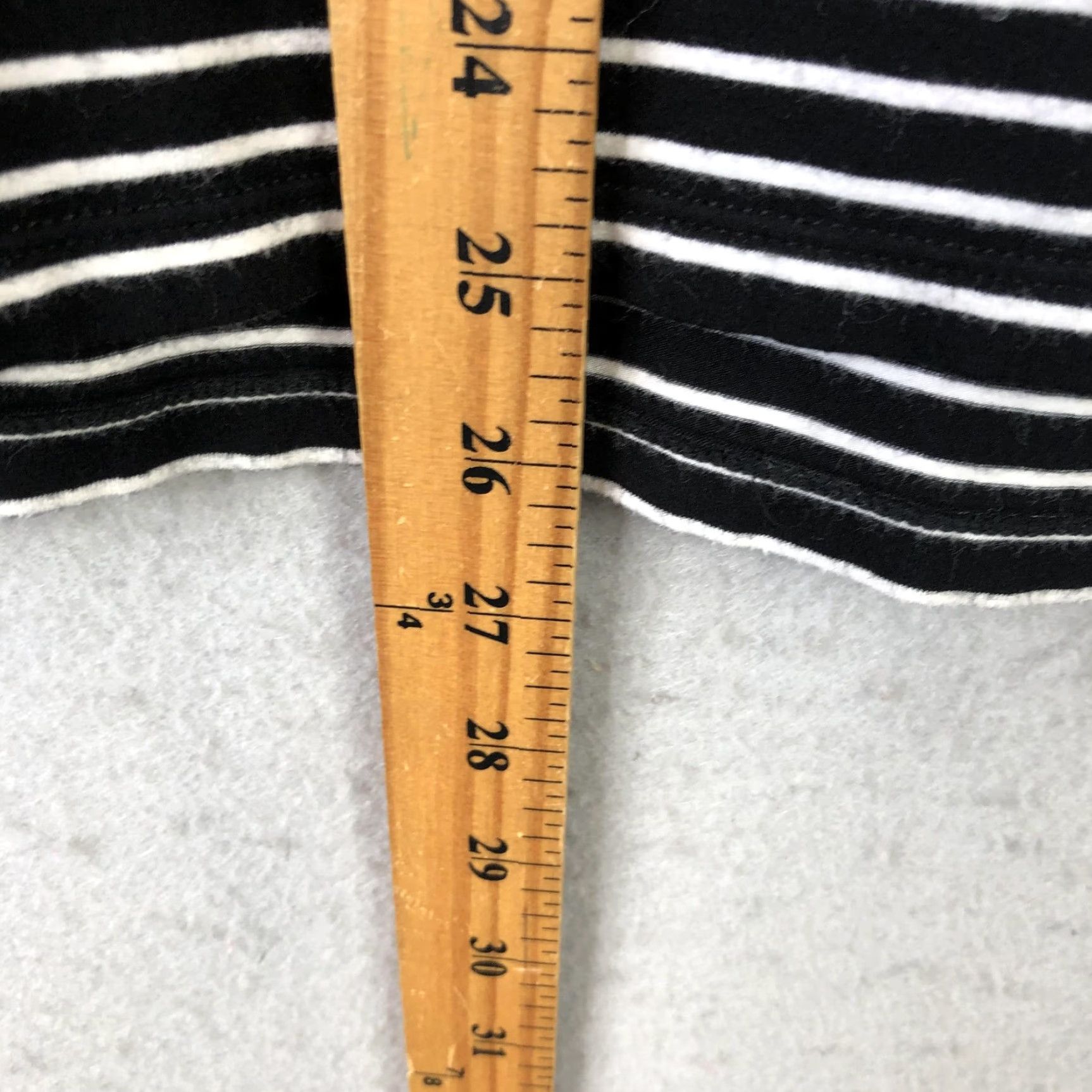 Ralph Lauren Lauren Ralph Lauren Shirt Womens 2X Black Stripe Boat Neck 3/4 Sleeve Stretch Size XXL / US 16-18 / IT 52-54 - 4 Thumbnail