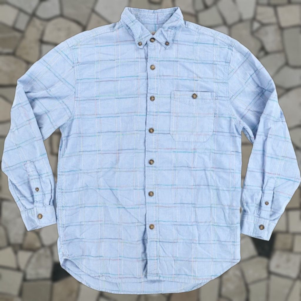 The Territory Ahead The Territoy Ahead Chambray Stitched Long Sleeve Button Down Shirt Blue Men's L Size US L / EU 52-54 / 3 - 1 Thumbnail