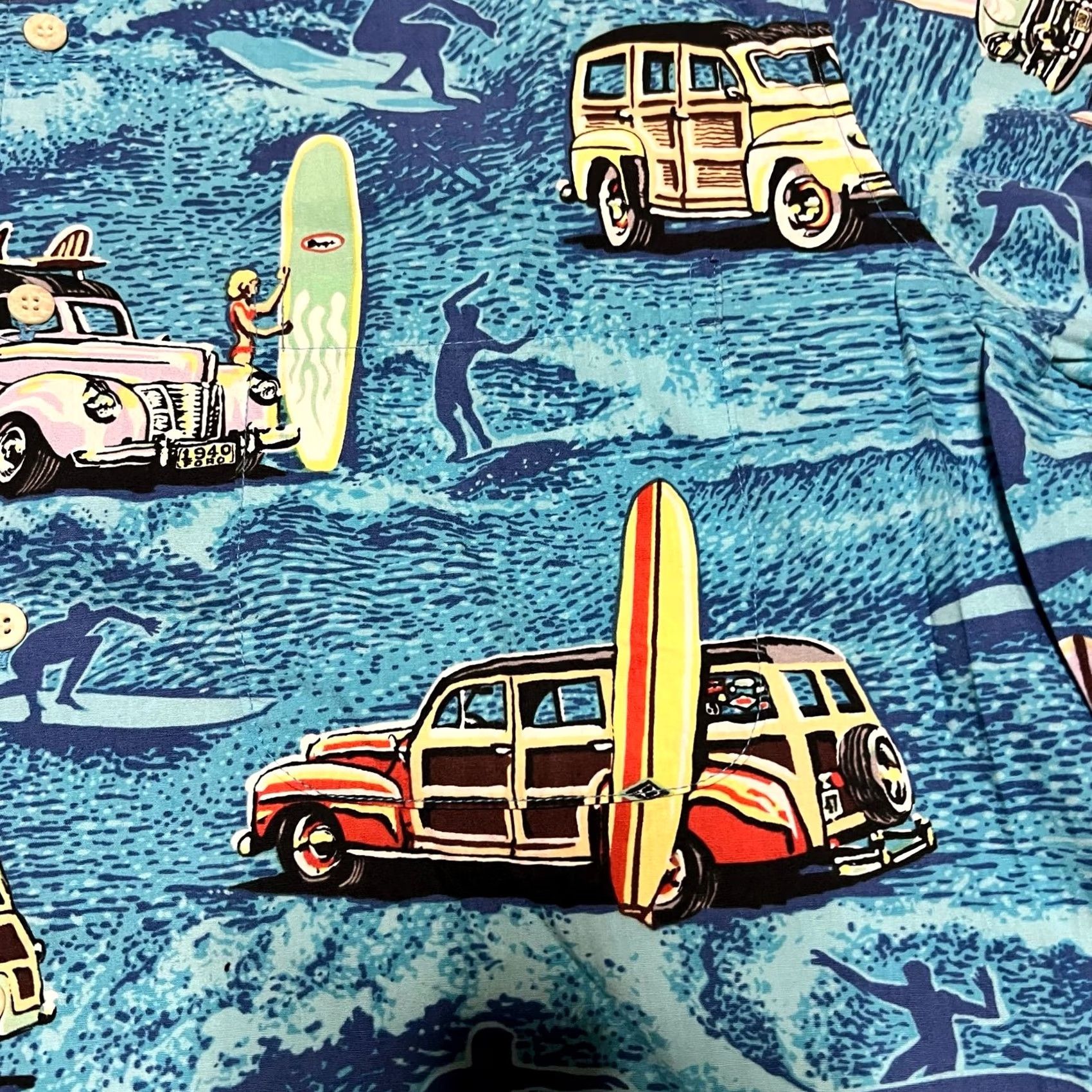 Reyn Spooner Reyn Spooner Shirt Mens Medium blue Surfboard Classic Car Button Size US M / EU 48-50 / 2 - 2 Thumbnail