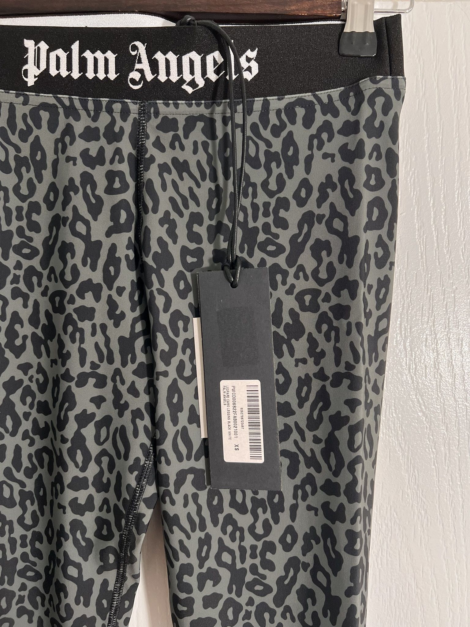 Palm Angels NEW PALM ANGELS Leopard Leggings Camo Stretchy Black XS Size 22" - 6 Thumbnail
