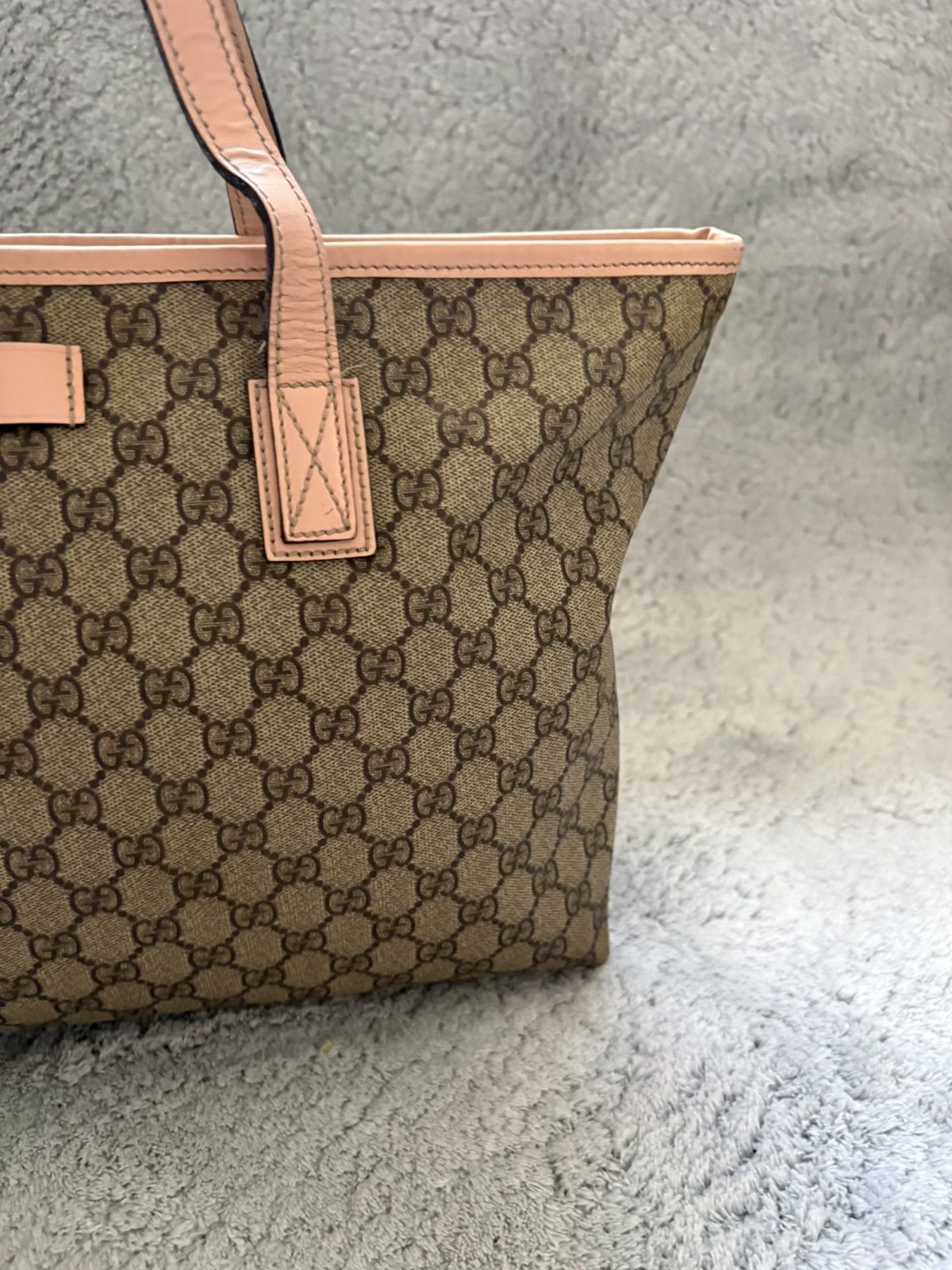 Gucci Sac a main gucci cabas en toile GG beige cuir rose Size ONE SIZE - 4 Thumbnail