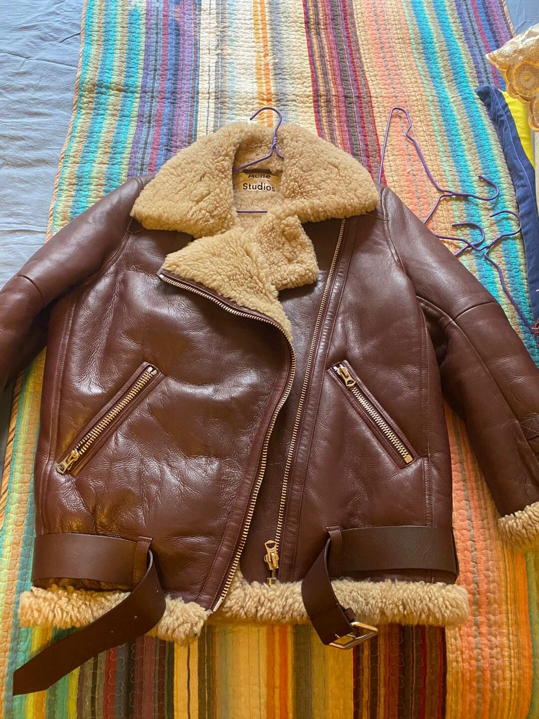 acne studios leather bomber jacket brown（Acne Studios ACNE